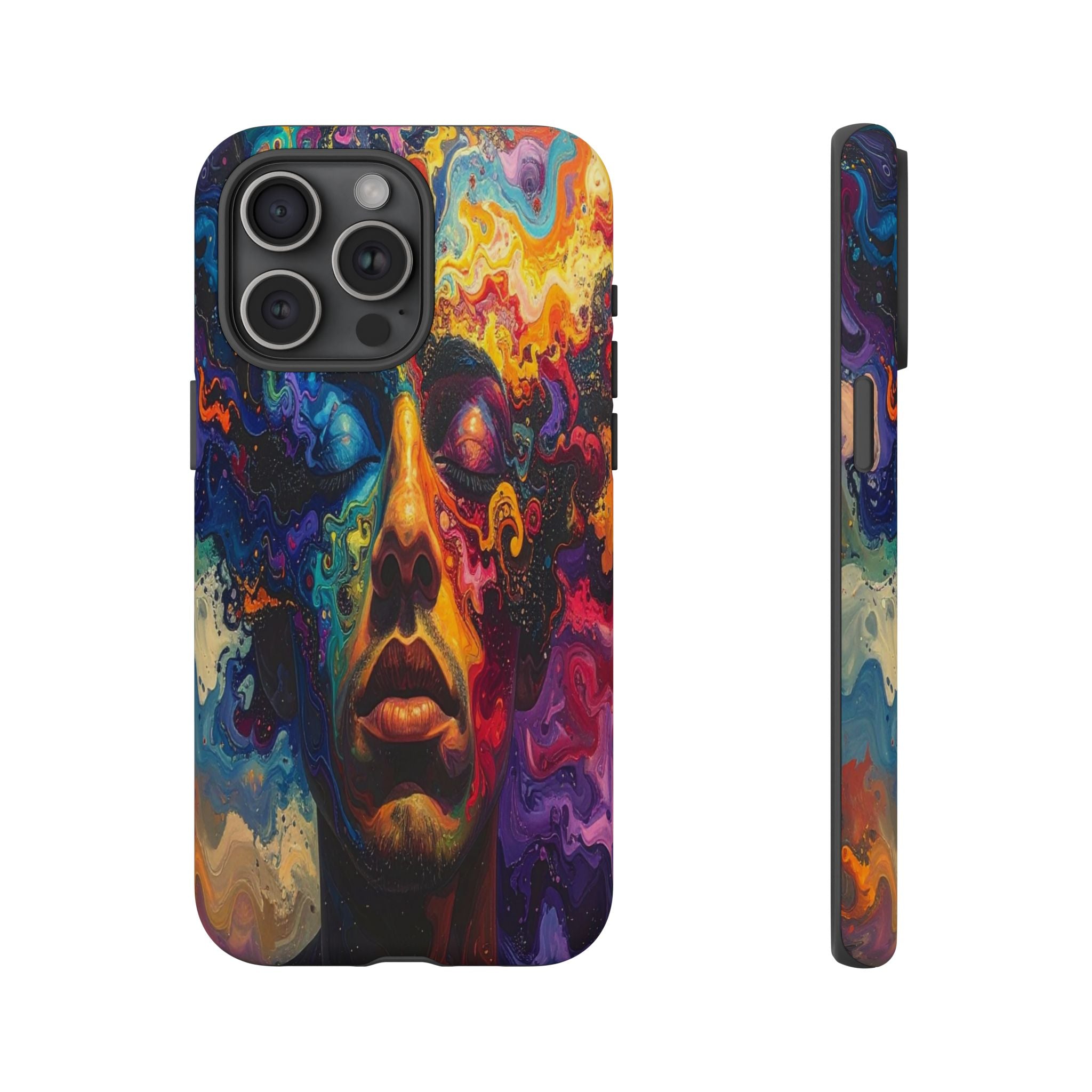 Psyche Unbound: Chromatic Consciousness, Digital Portrait Exploration - L’Art Suprême Phone Case