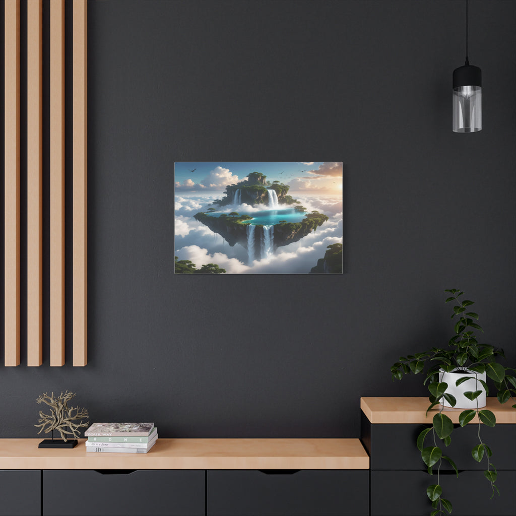 Celestial Archipelago: Floating Worlds of Mist and Stone, Digital Fantasy Landscape - L’Art Suprême Canvas