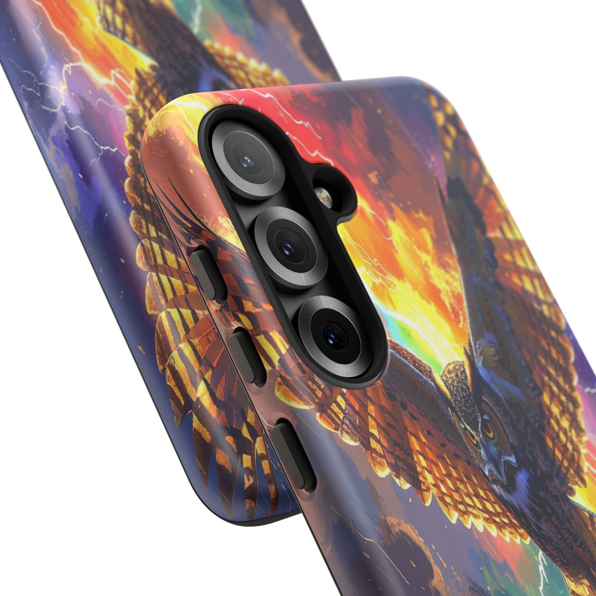 Thunderwing: Ethereal Owl in Electric Storm, Digital Fantasy Artwork - L’Art Suprême Phone Case