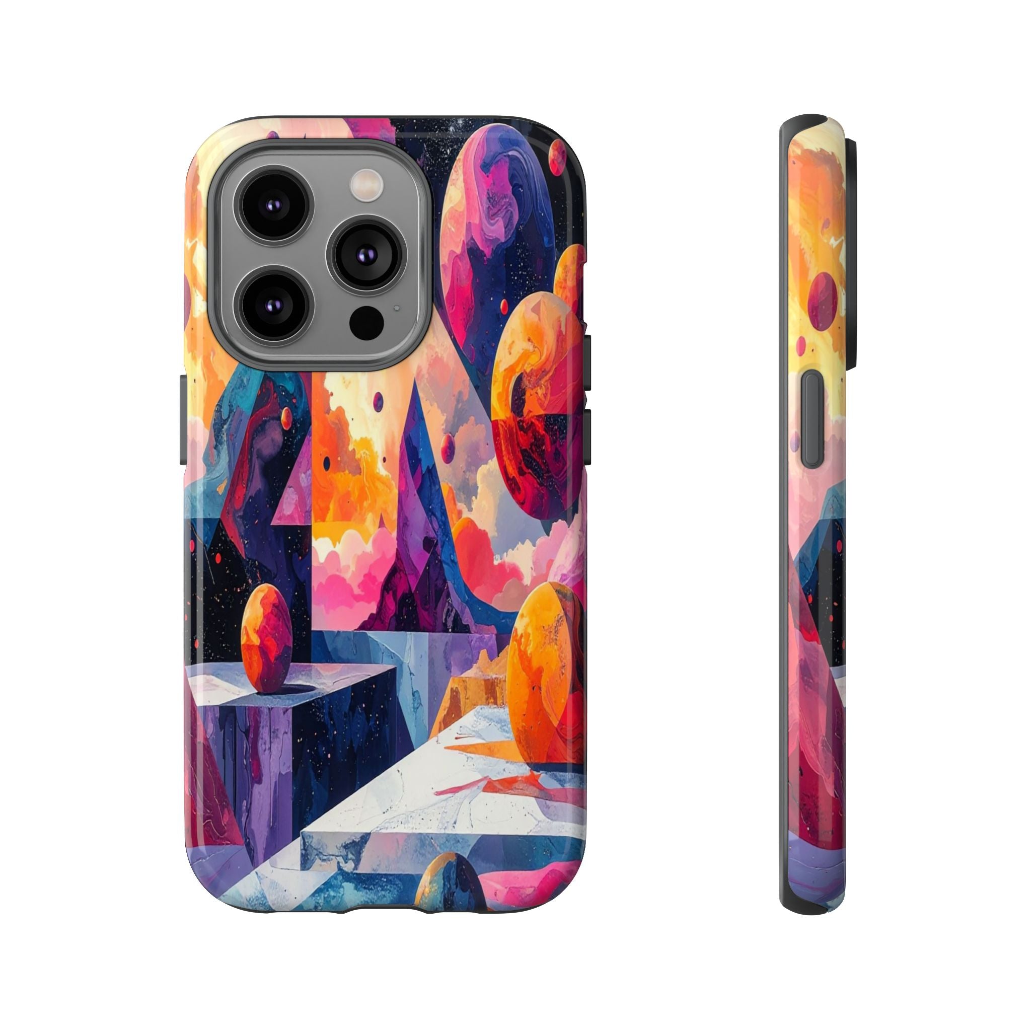 Cosmic Geometrica: Floating Spheres of Abstraction, Digital Dreamscape Dimensions - L’Art Suprême Phone Case