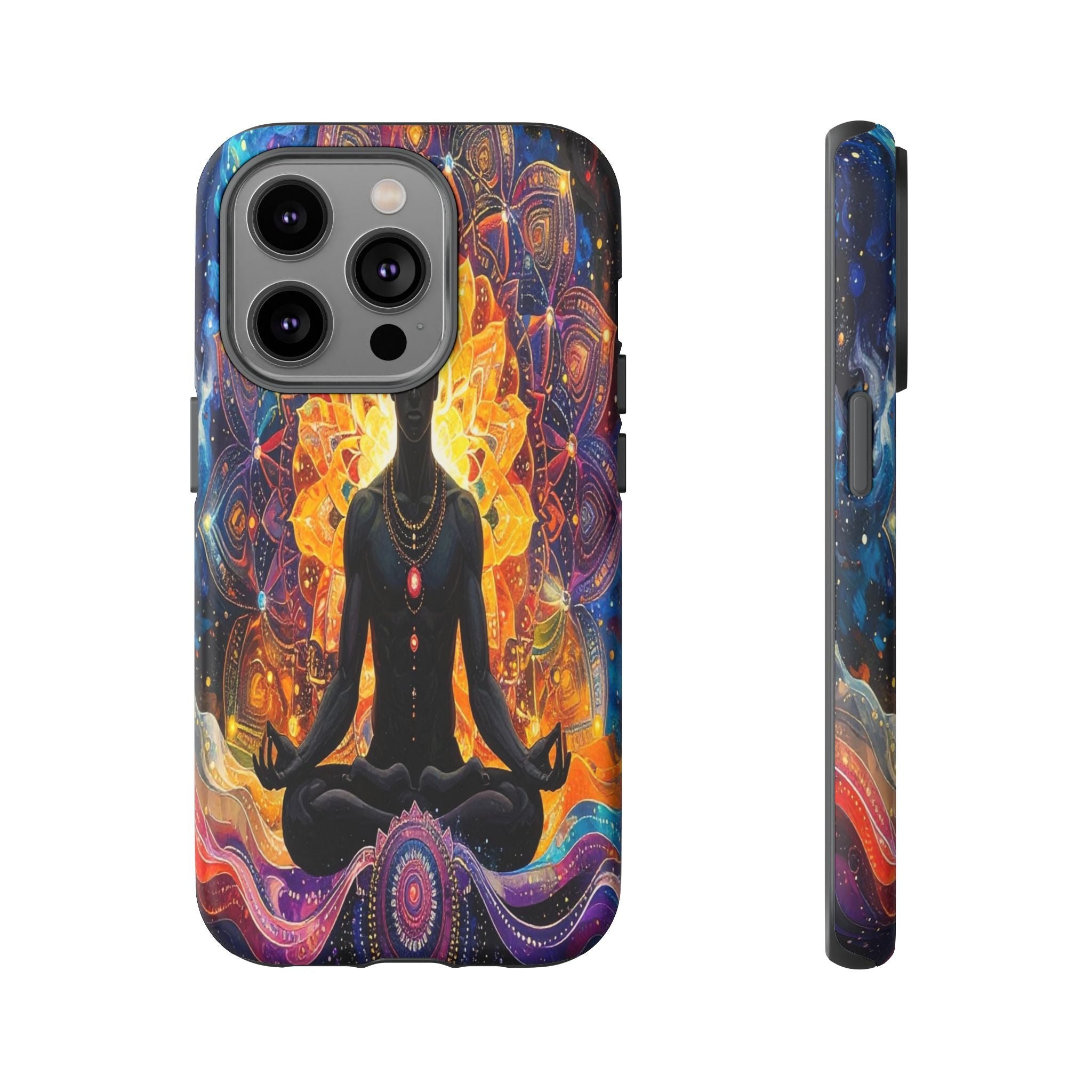 Cosmic Awakening: Spiritual Meditation Mandala, Chakra Energy Visualization - L’Art Suprême Phone Case