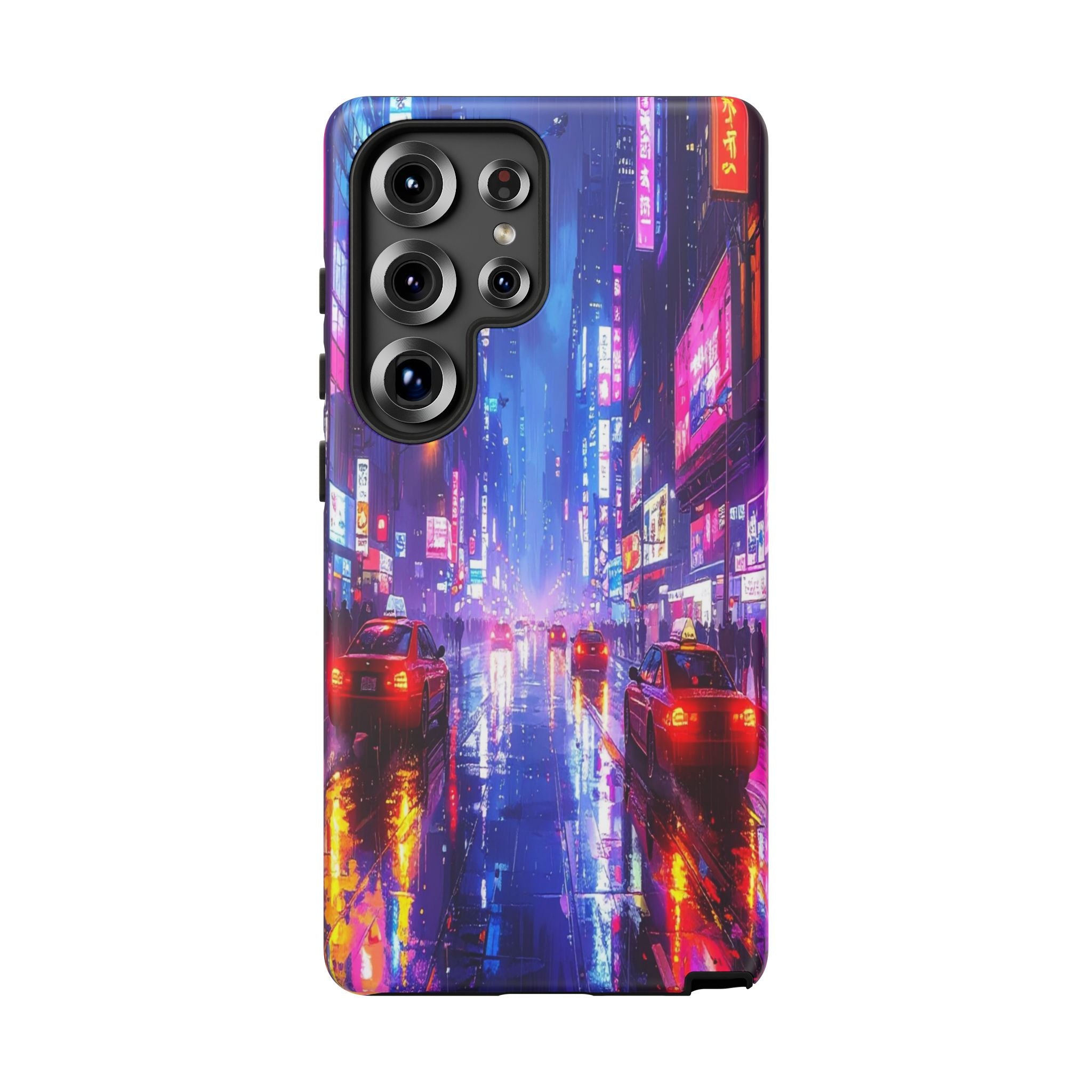 Neon Dystopia: Cyberpunk Metropolis, Urban Night Reflections - L’Art Suprême Phone Case