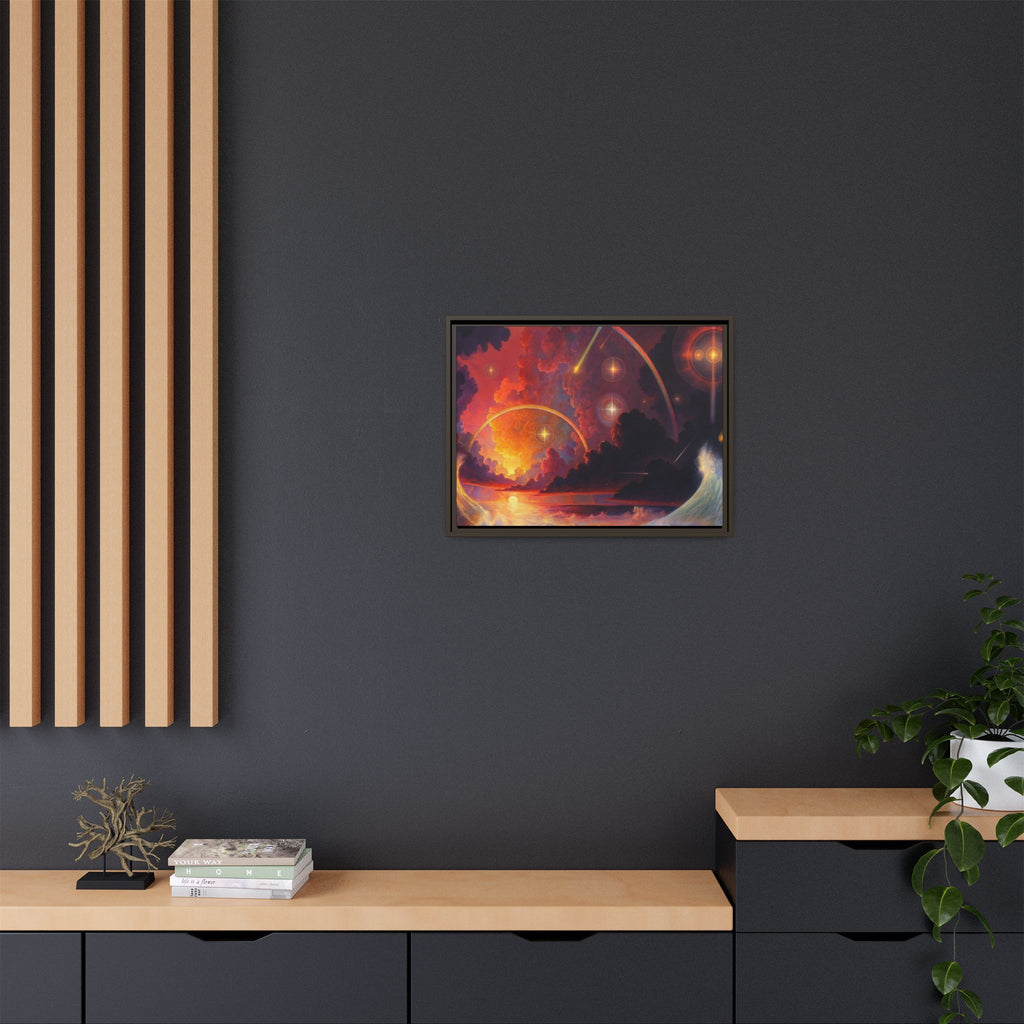 "Celestial Tides" – Framed Canvas Print