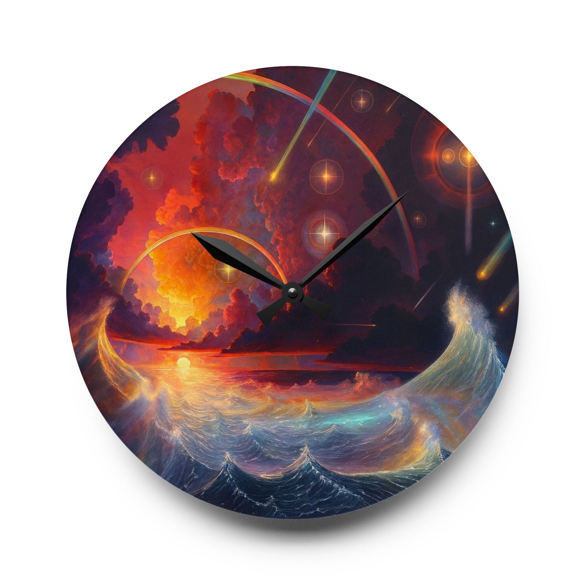 "Celestial Tides" – Acrylic Wall Clock
