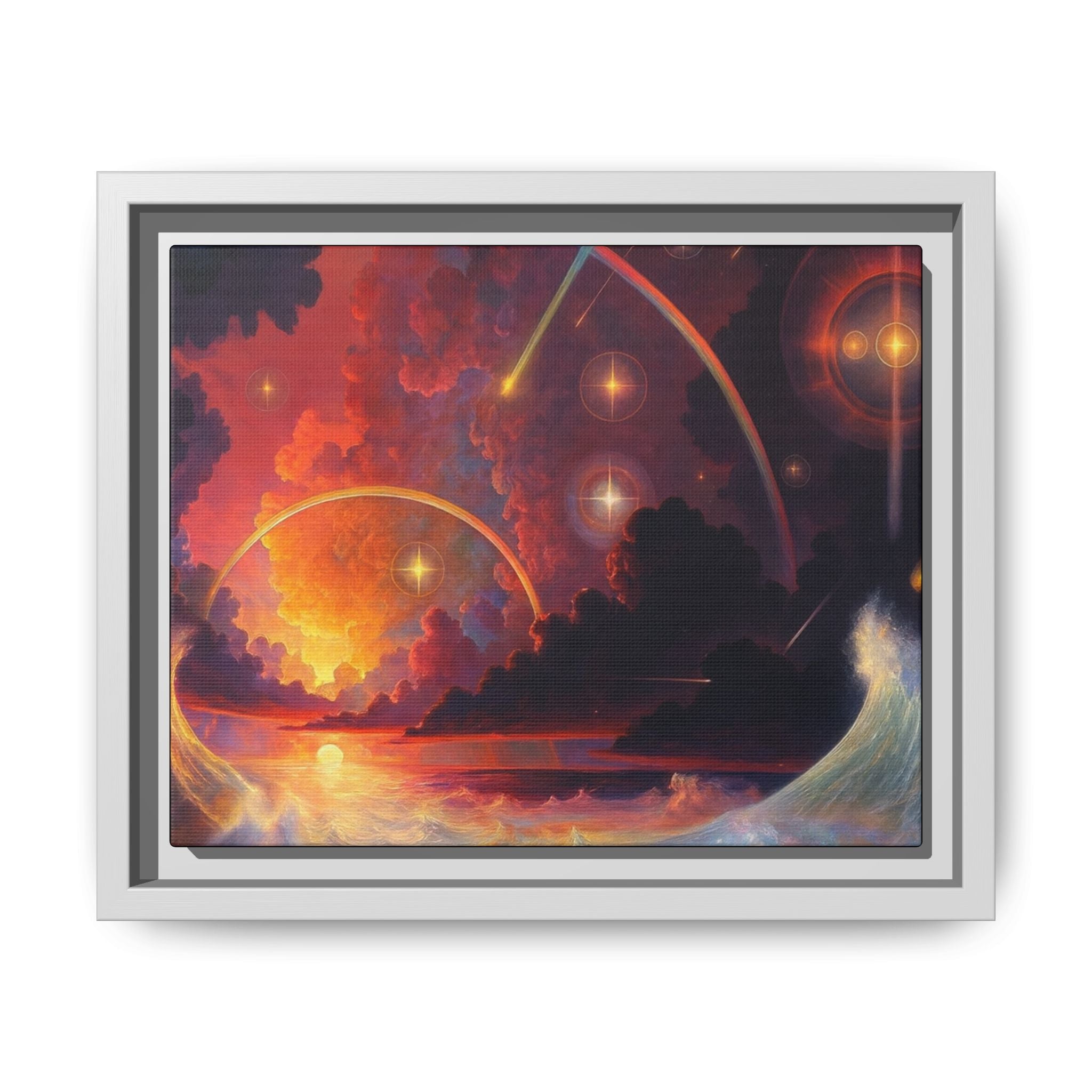 "Celestial Tides" – Framed Canvas Print