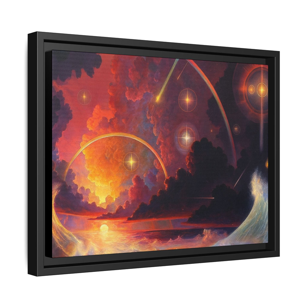 "Celestial Tides" – Framed Canvas Print