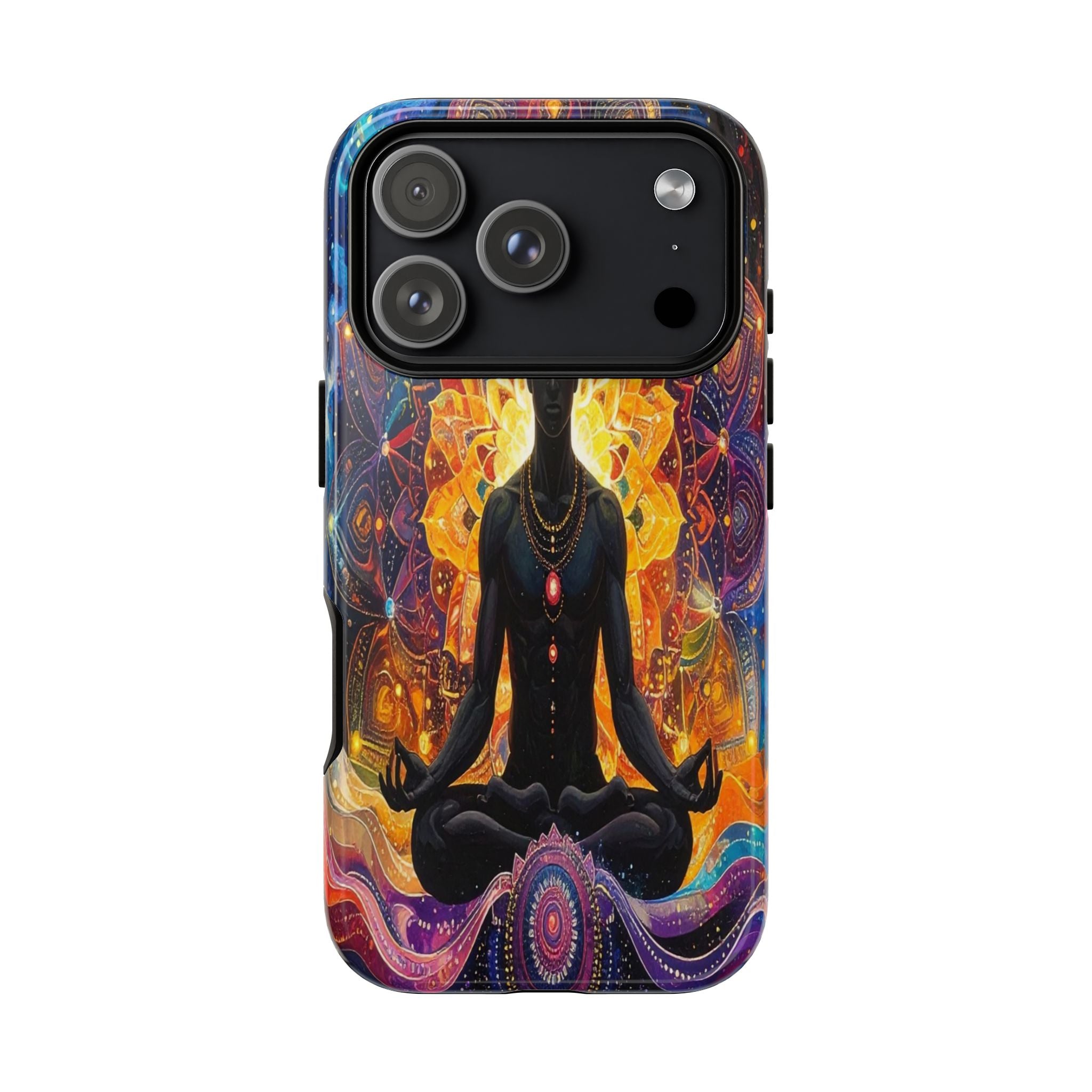 Cosmic Awakening: Spiritual Meditation Mandala, Chakra Energy Visualization - L’Art Suprême Phone Case