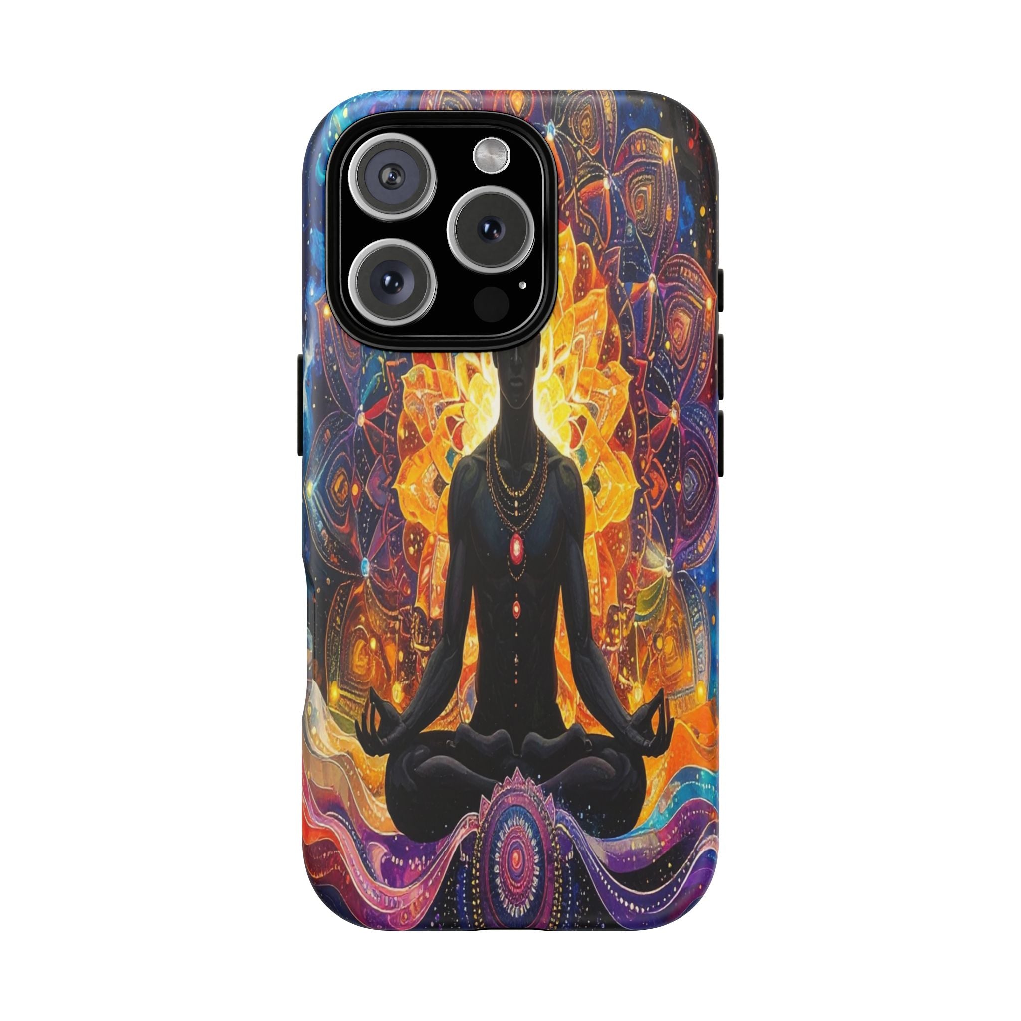 Cosmic Awakening: Spiritual Meditation Mandala, Chakra Energy Visualization - L’Art Suprême Phone Case