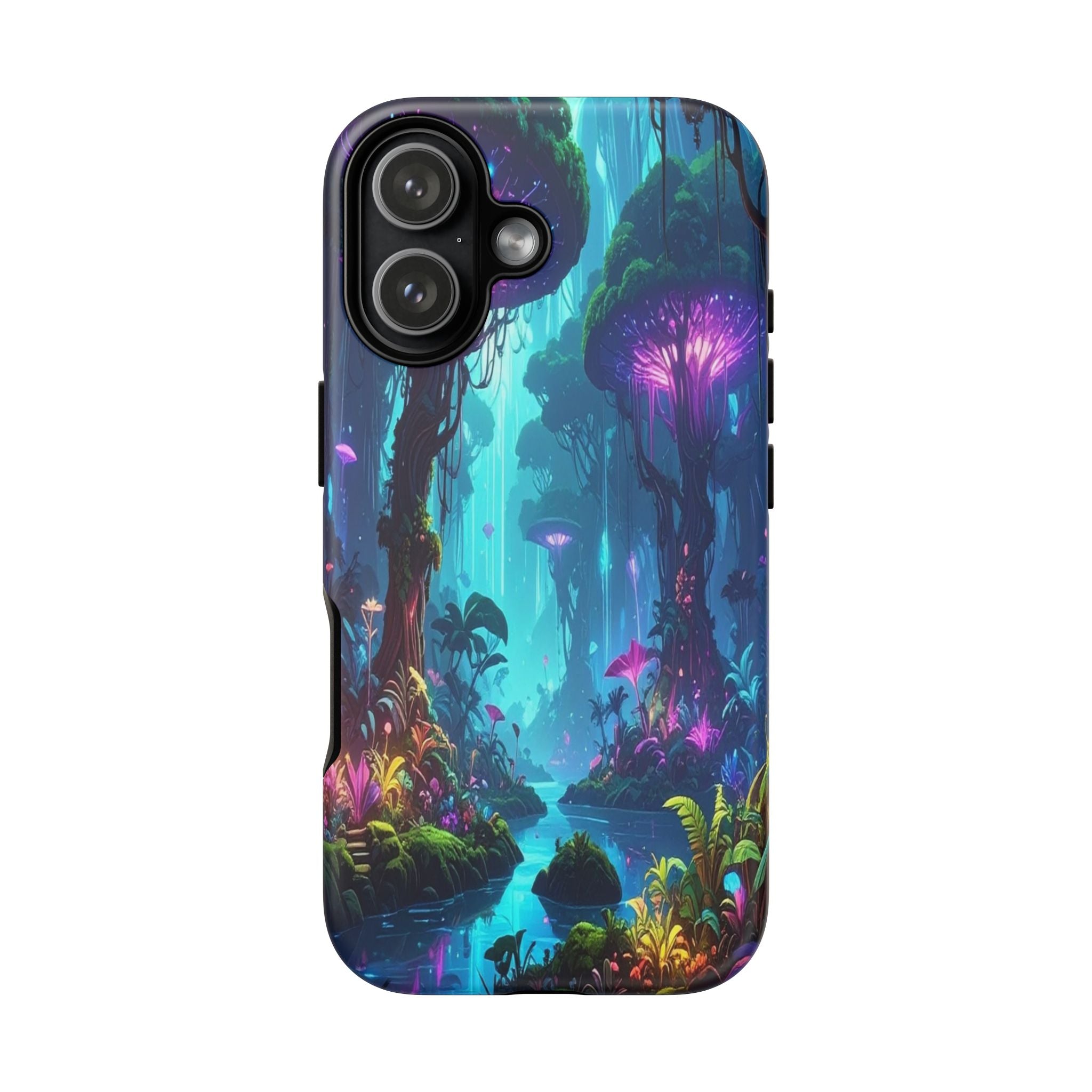 Bioluminescent Dreamscape: Ethereal Forest Fantasy, Digital Luminescence Illustration - L’Art Suprême Phone Case