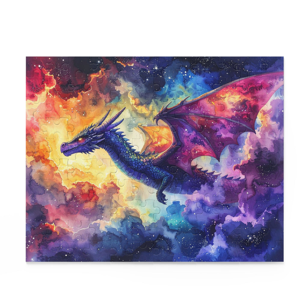 Celestial Dragon Dance: Cosmic Watercolor Fantasy, Nebular Realm Exploration -  L'Art Puzzle