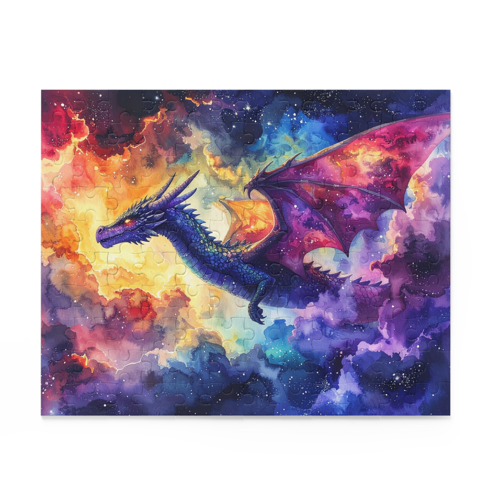 Celestial Dragon Dance: Cosmic Watercolor Fantasy, Nebular Realm Exploration -  L'Art Puzzle