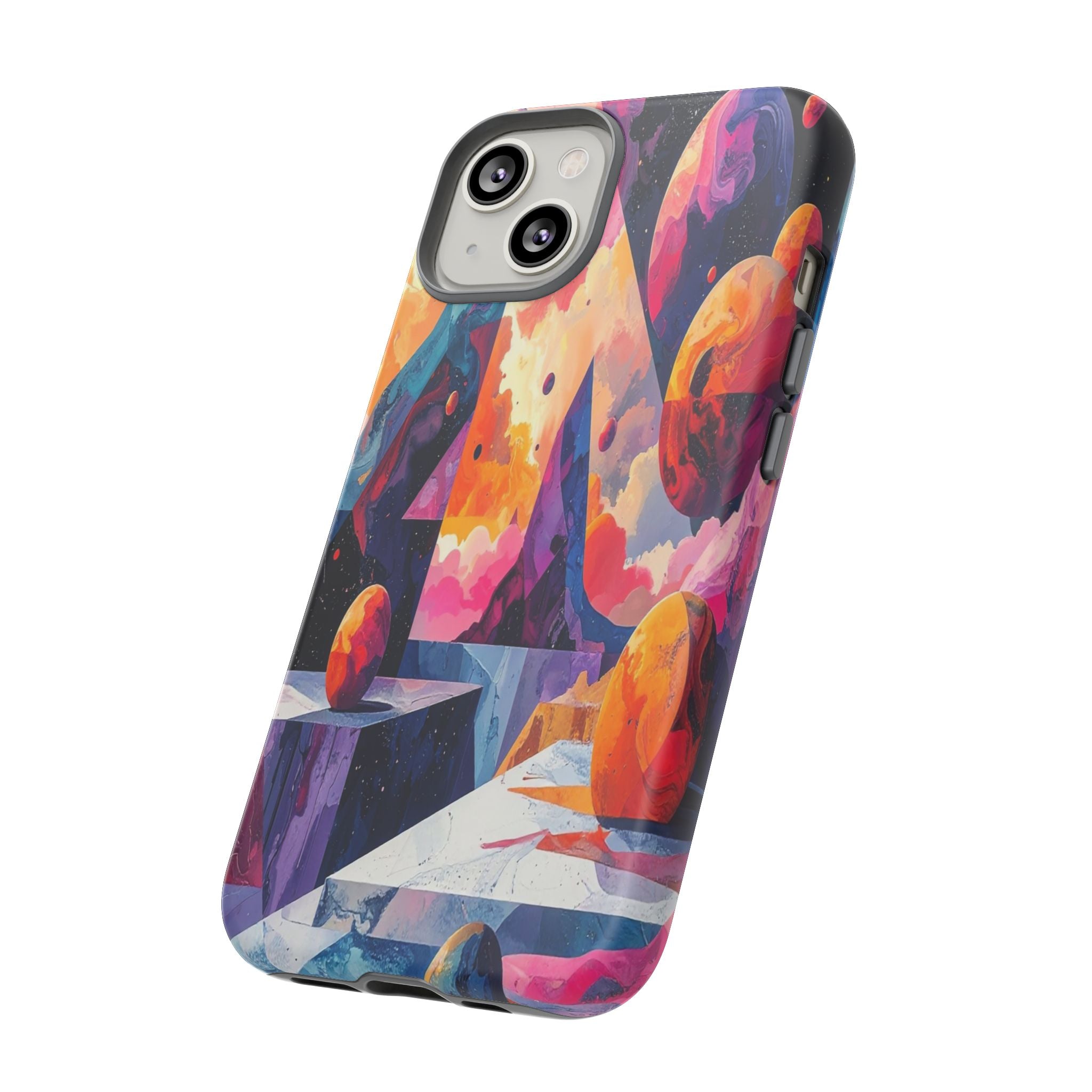 Cosmic Geometrica: Floating Spheres of Abstraction, Digital Dreamscape Dimensions - L’Art Suprême Phone Case