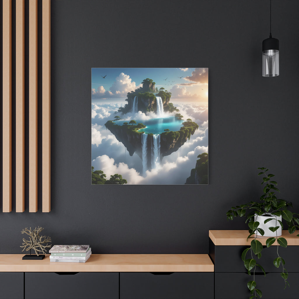 Celestial Archipelago: Floating Worlds of Mist and Stone, Digital Fantasy Landscape - L’Art Suprême Canvas