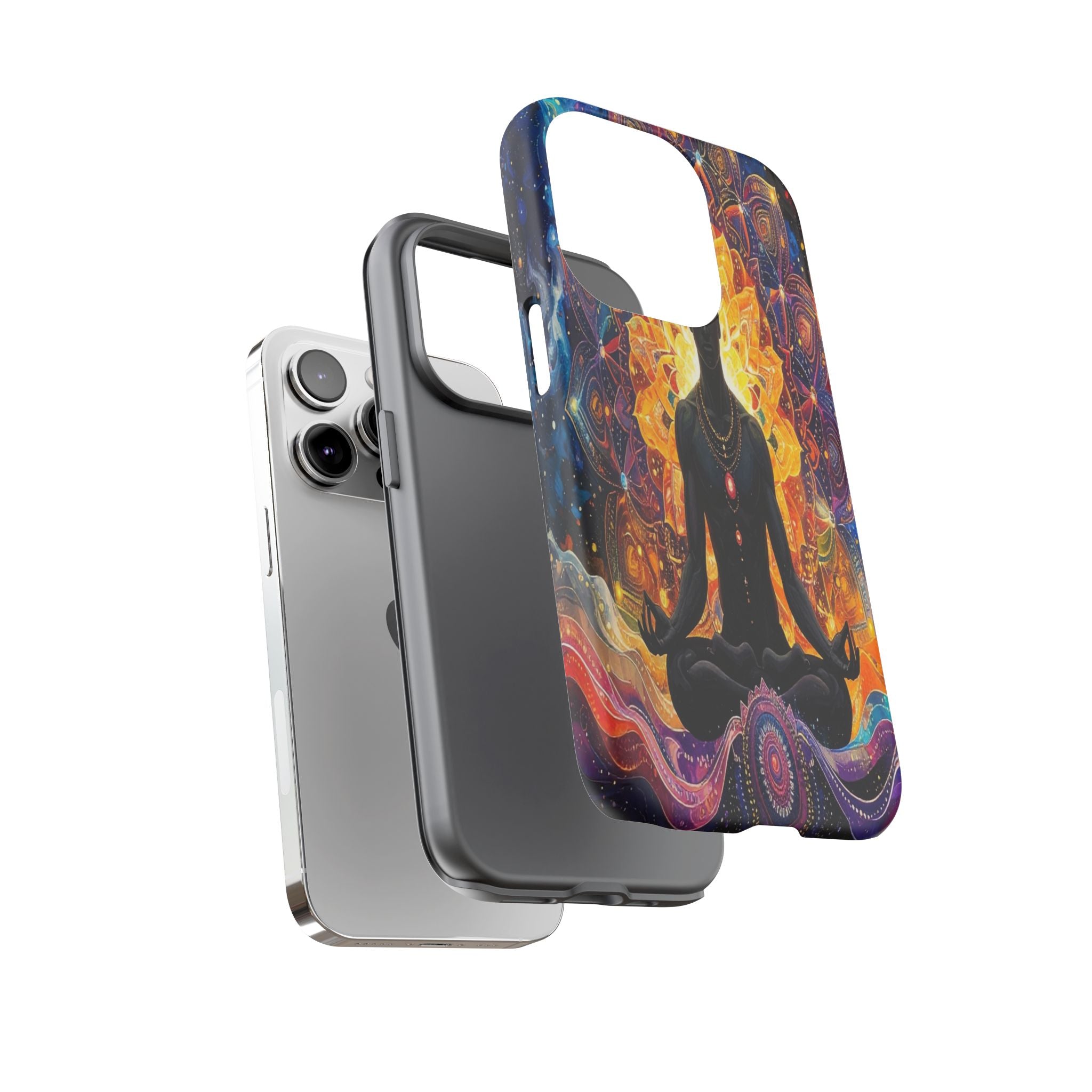 Cosmic Awakening: Spiritual Meditation Mandala, Chakra Energy Visualization - L’Art Suprême Phone Case