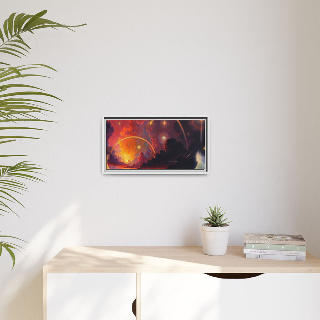 "Celestial Tides" – Framed Canvas Print