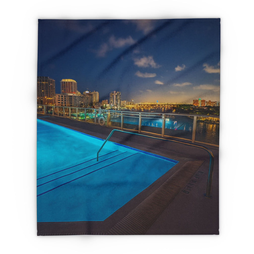 “Skyline Reflections” - Printed Fleece Blanket