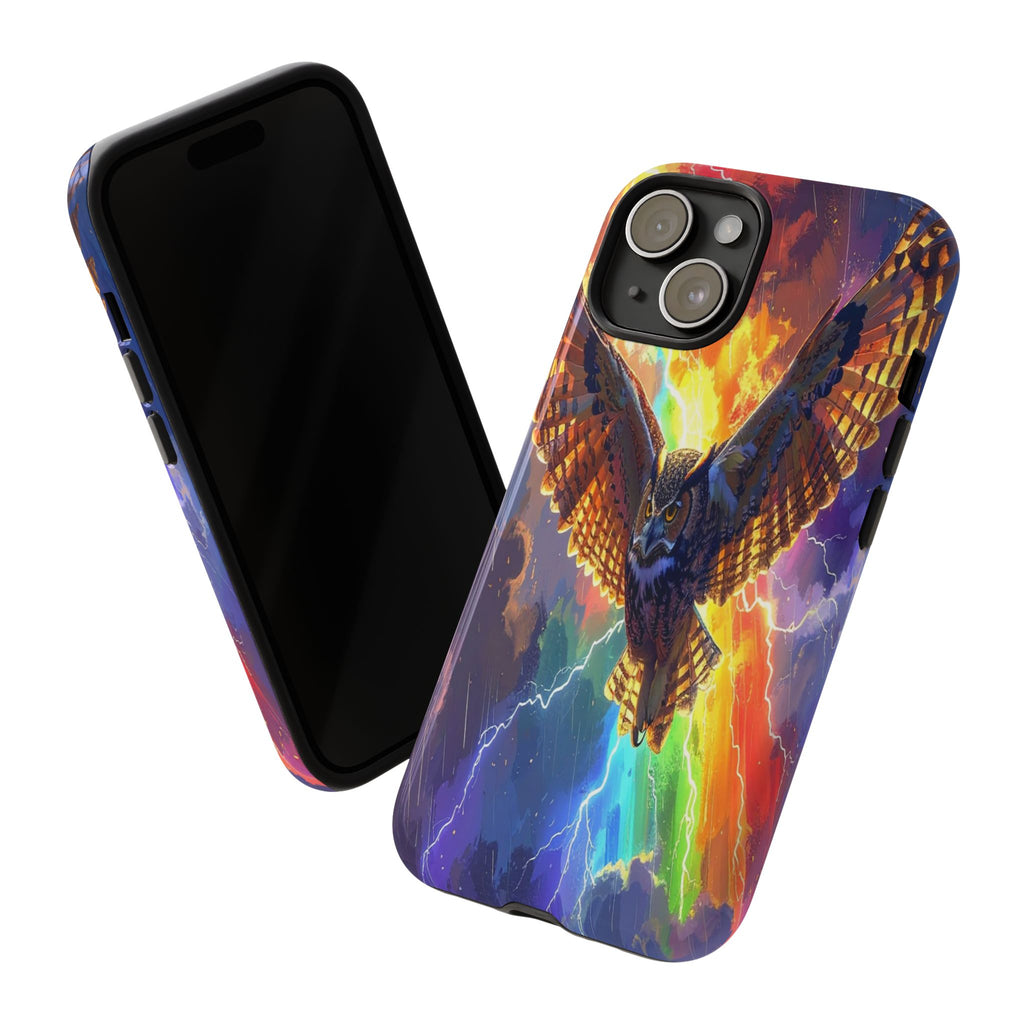 Thunderwing: Ethereal Owl in Electric Storm, Digital Fantasy Artwork - L’Art Suprême Phone Case