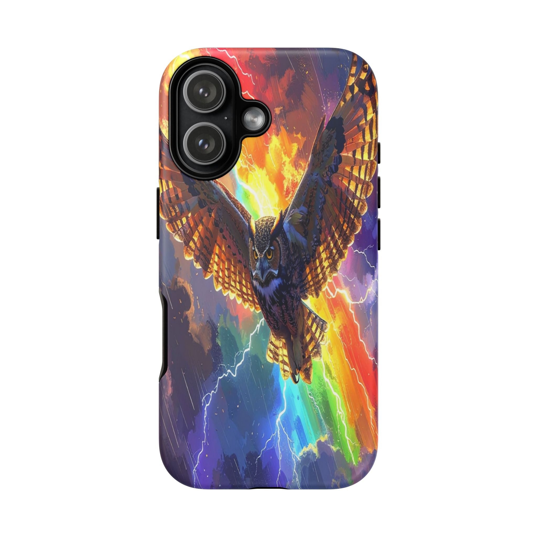 Thunderwing: Ethereal Owl in Electric Storm, Digital Fantasy Artwork - L’Art Suprême Phone Case