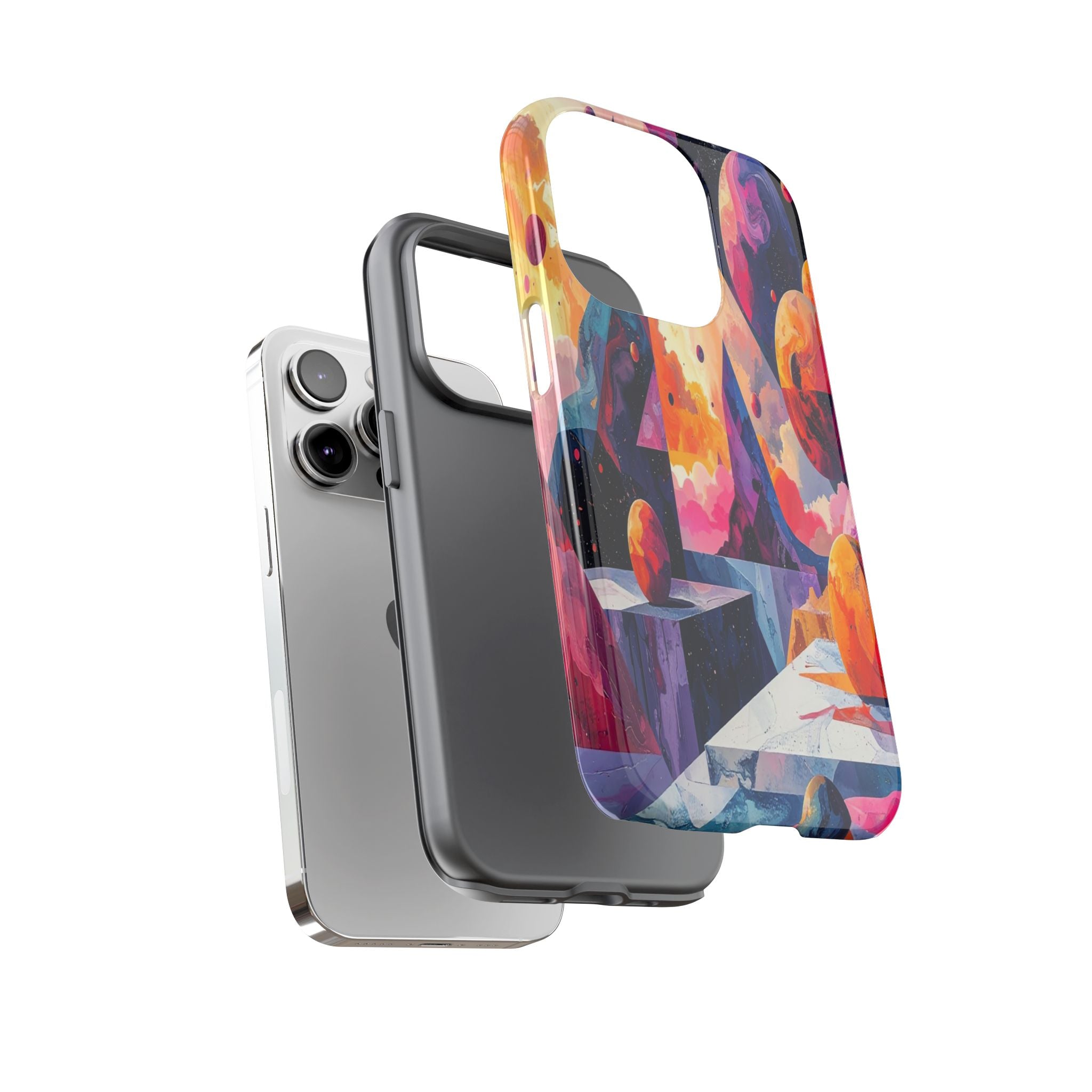Cosmic Geometrica: Floating Spheres of Abstraction, Digital Dreamscape Dimensions - L’Art Suprême Phone Case
