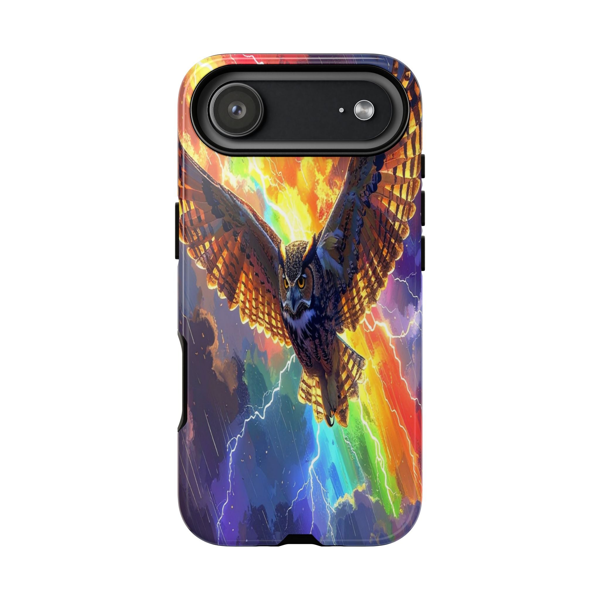 Thunderwing: Ethereal Owl in Electric Storm, Digital Fantasy Artwork - L’Art Suprême Phone Case