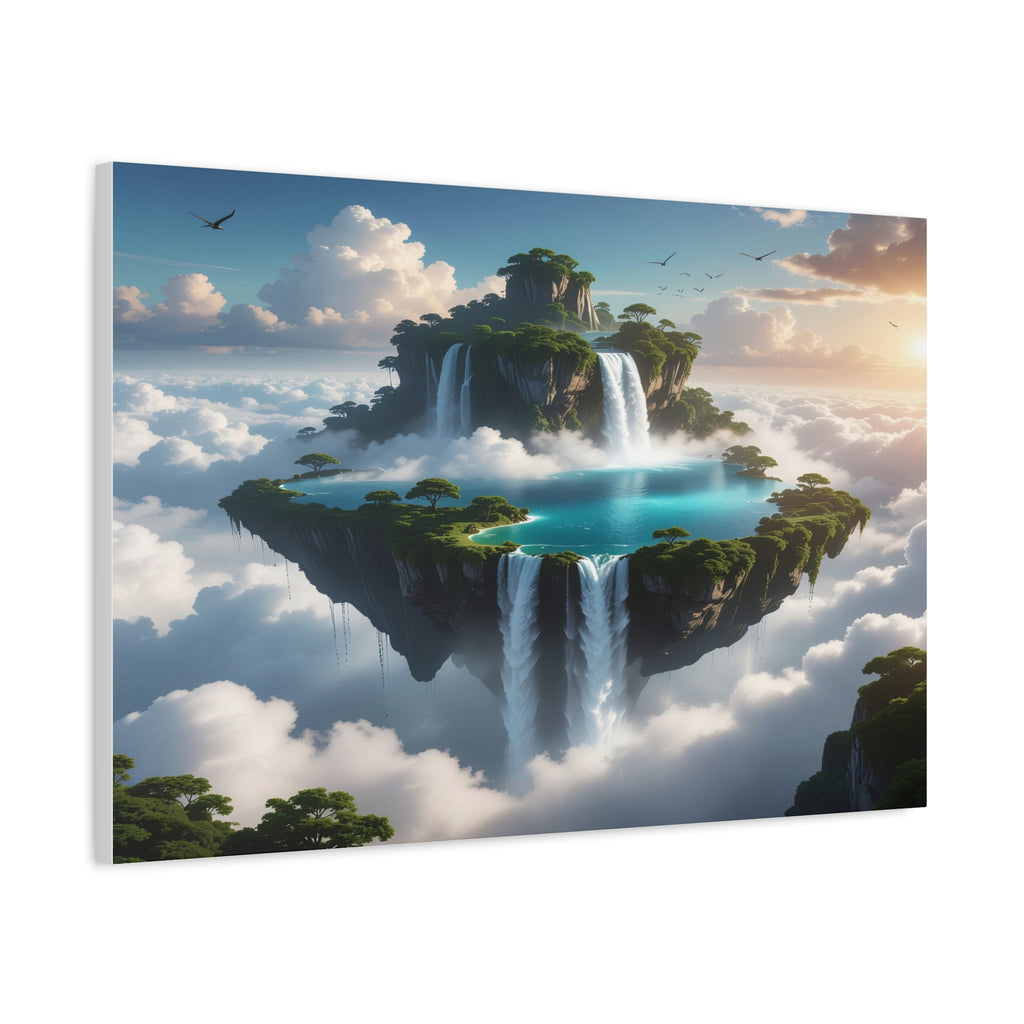Celestial Archipelago: Floating Worlds of Mist and Stone, Digital Fantasy Landscape - L’Art Suprême Canvas