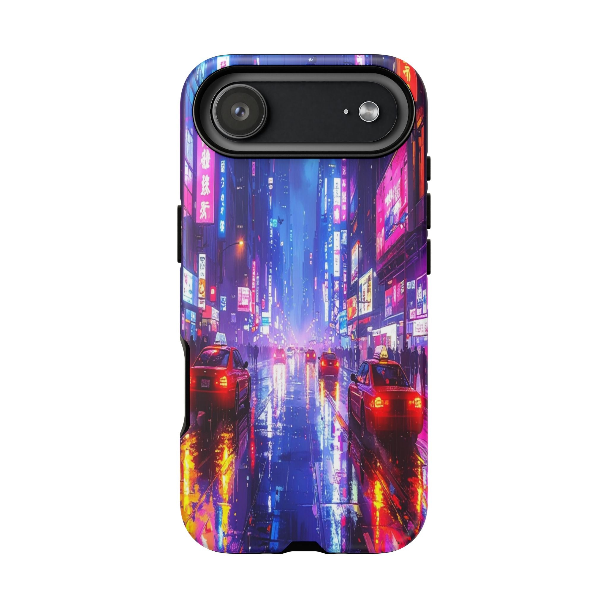 Neon Dystopia: Cyberpunk Metropolis, Urban Night Reflections - L’Art Suprême Phone Case