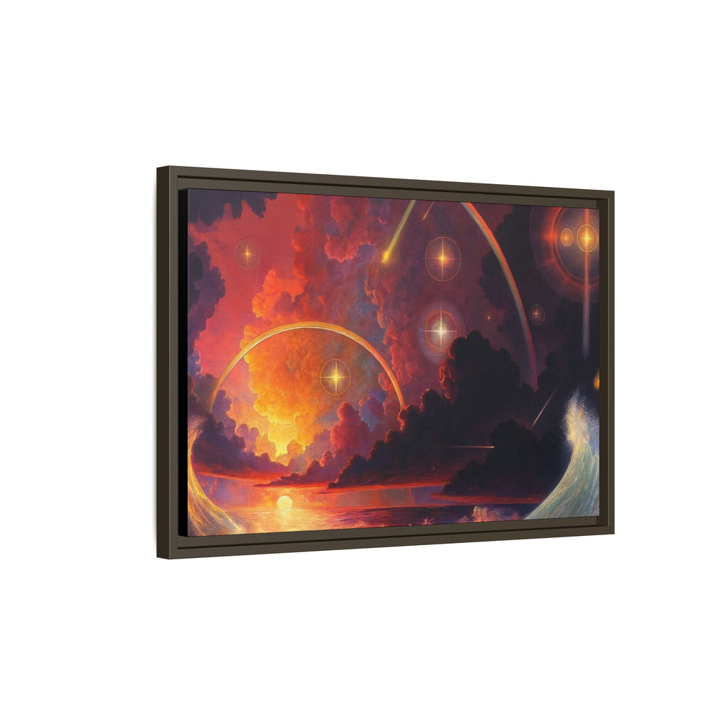 "Celestial Tides" – Framed Canvas Print