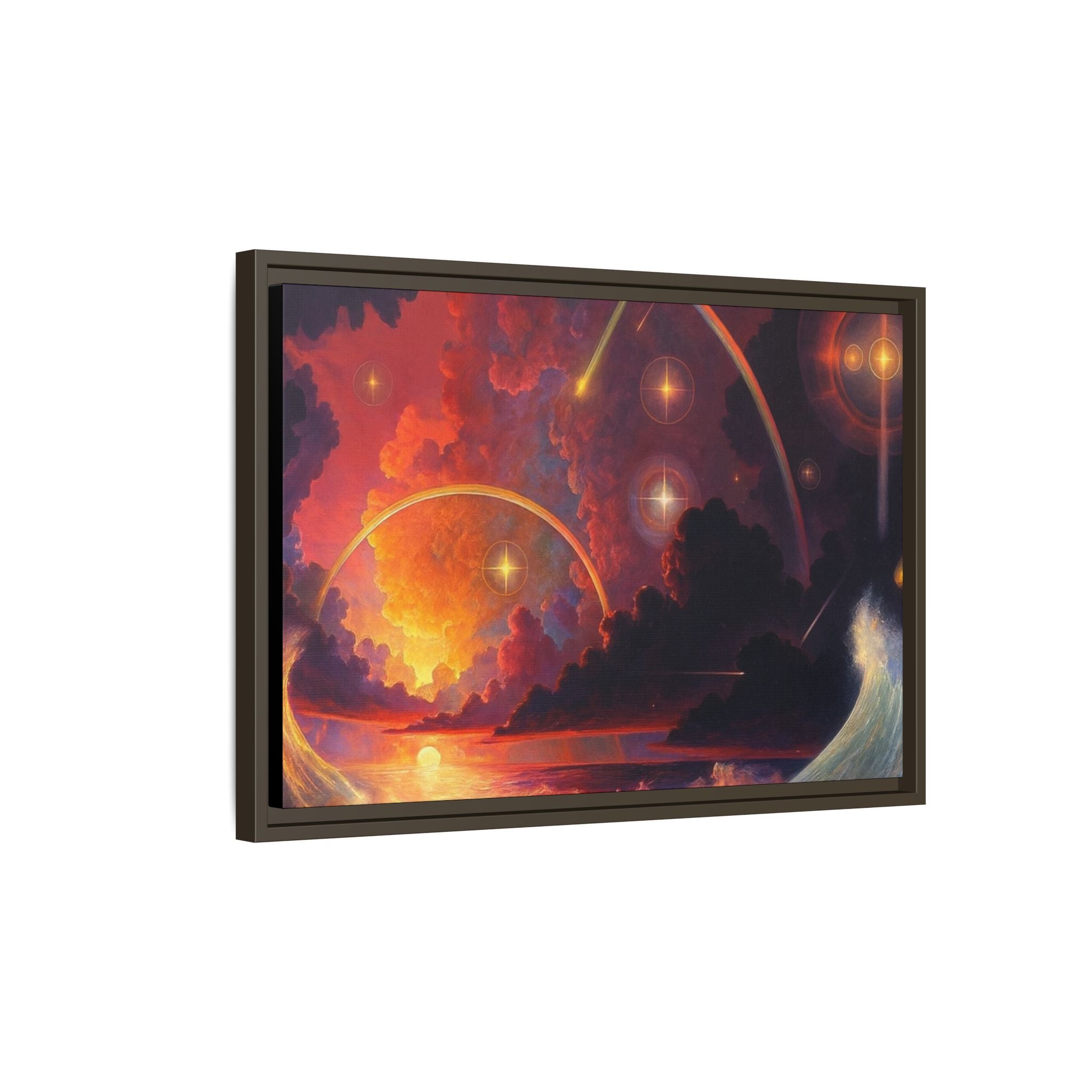 "Celestial Tides" – Framed Canvas Print