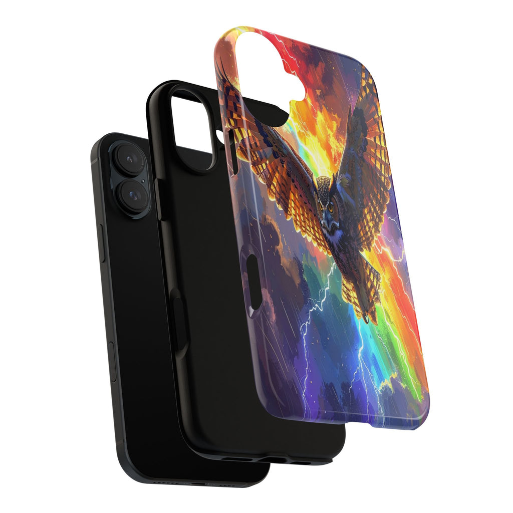 Thunderwing: Ethereal Owl in Electric Storm, Digital Fantasy Artwork - L’Art Suprême Phone Case
