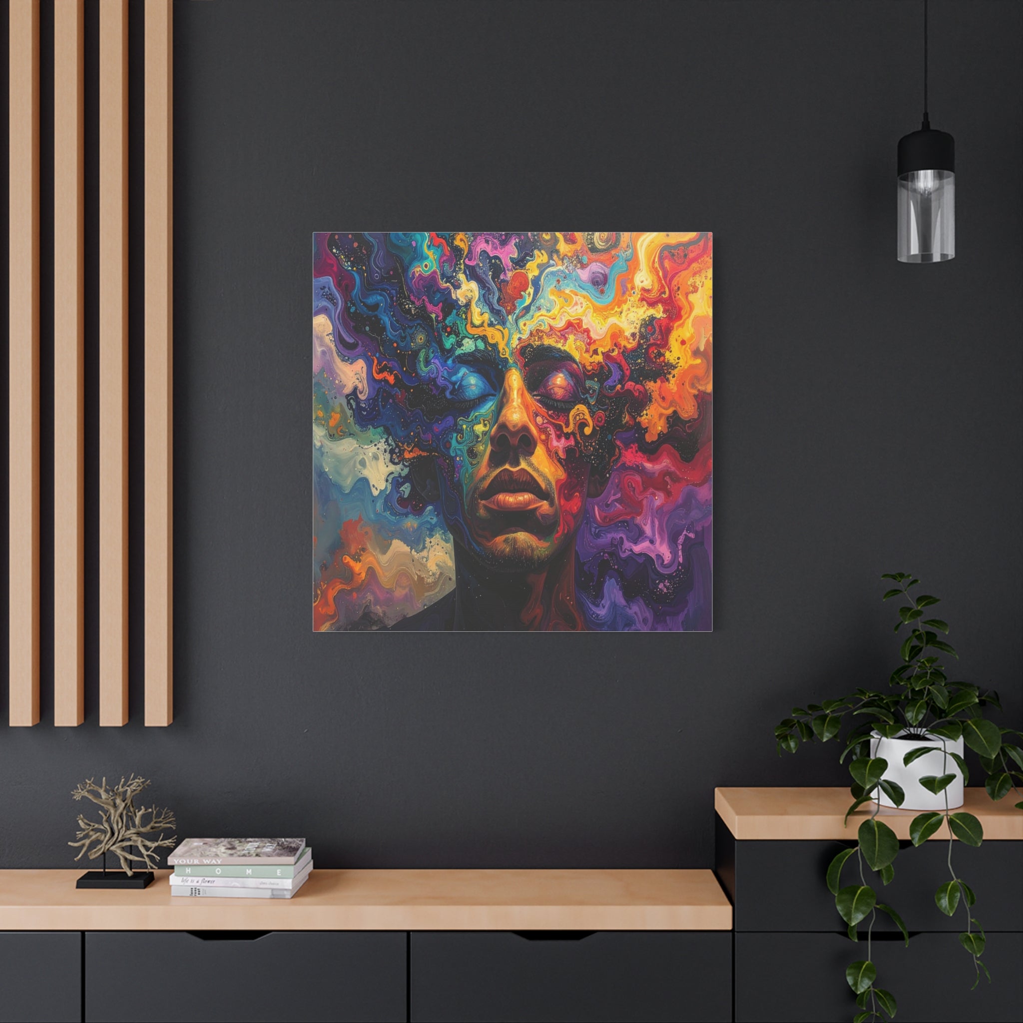 Consciousness Unfolding: Psychedelic Inner Landscape, Fluid Abstract Meditation - L’Art Suprême Canvas