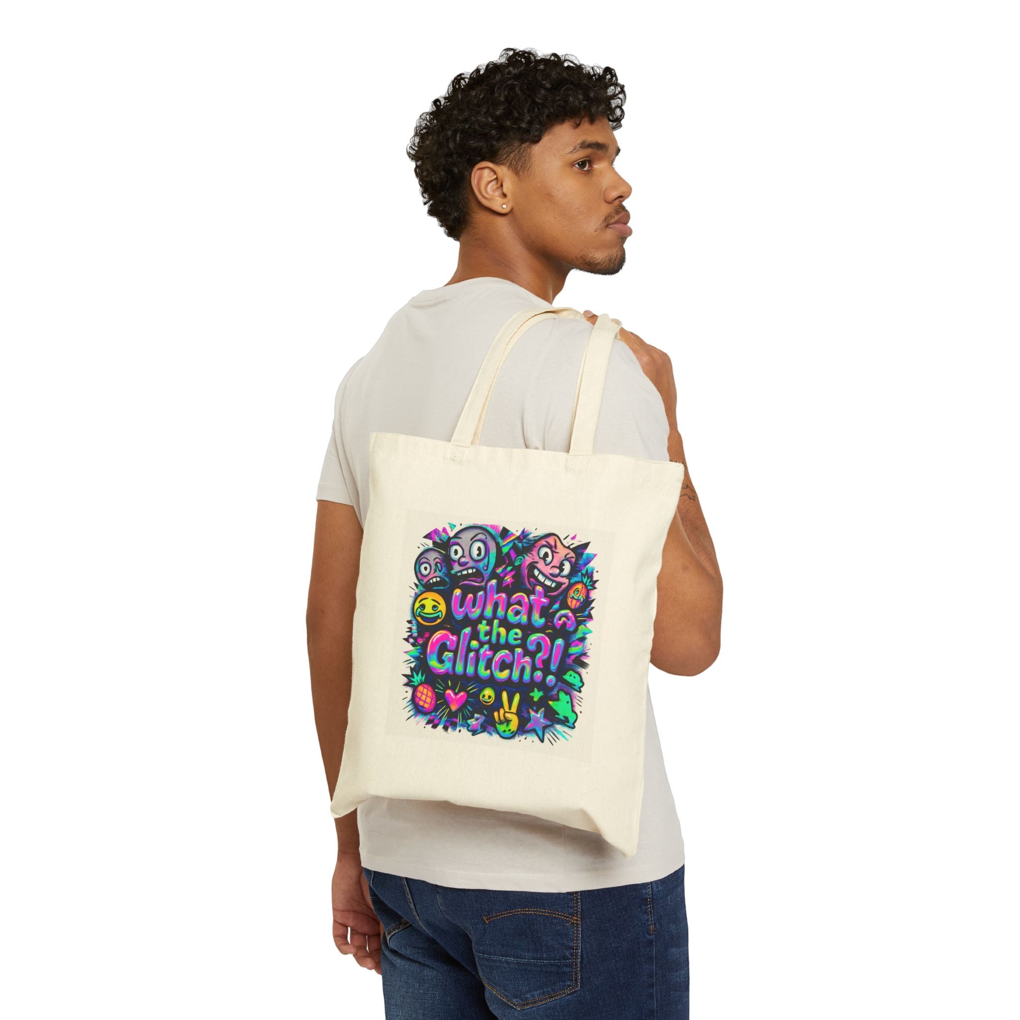 "What the Glitch" Cotton Tote Bag