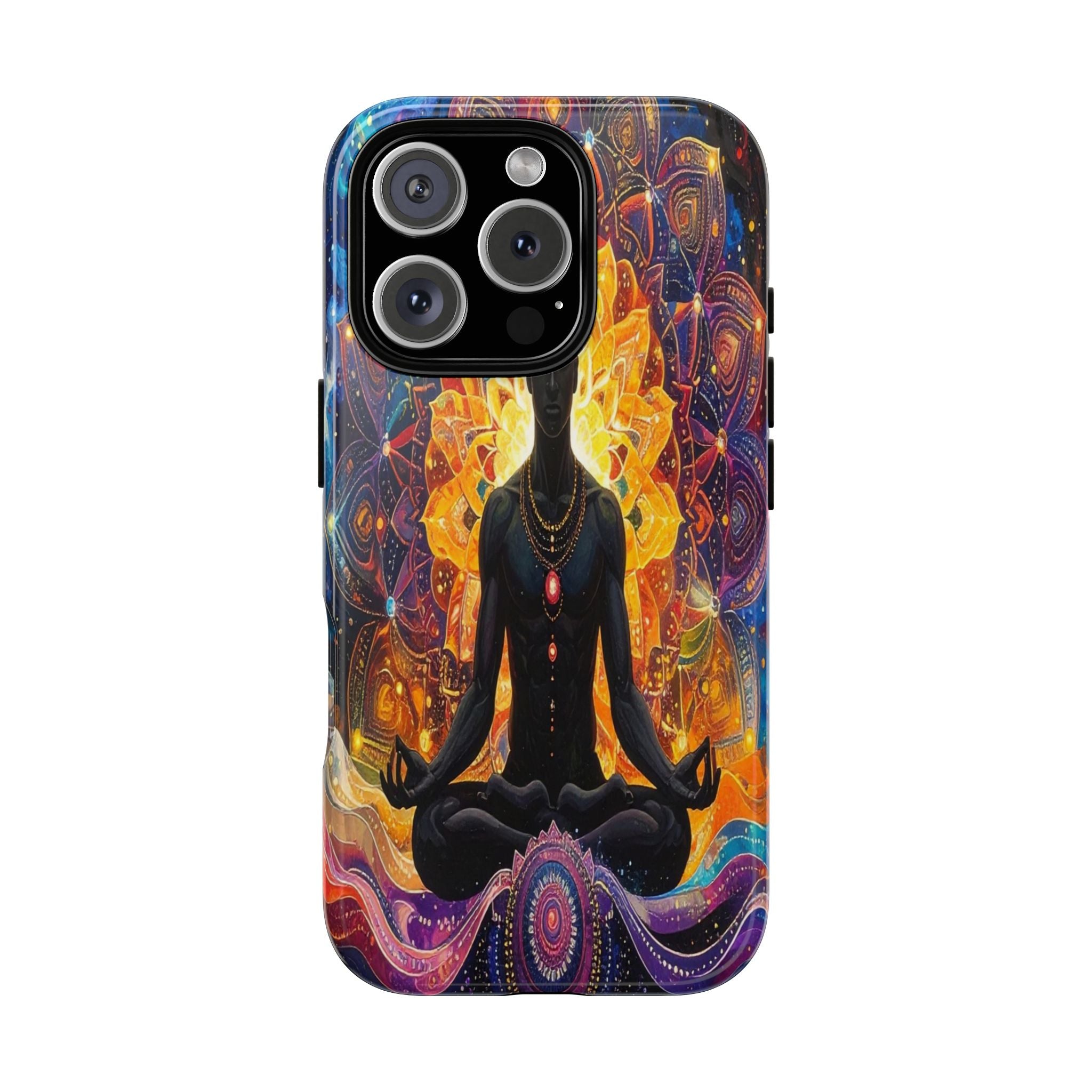 Cosmic Awakening: Spiritual Meditation Mandala, Chakra Energy Visualization - L’Art Suprême Phone Case