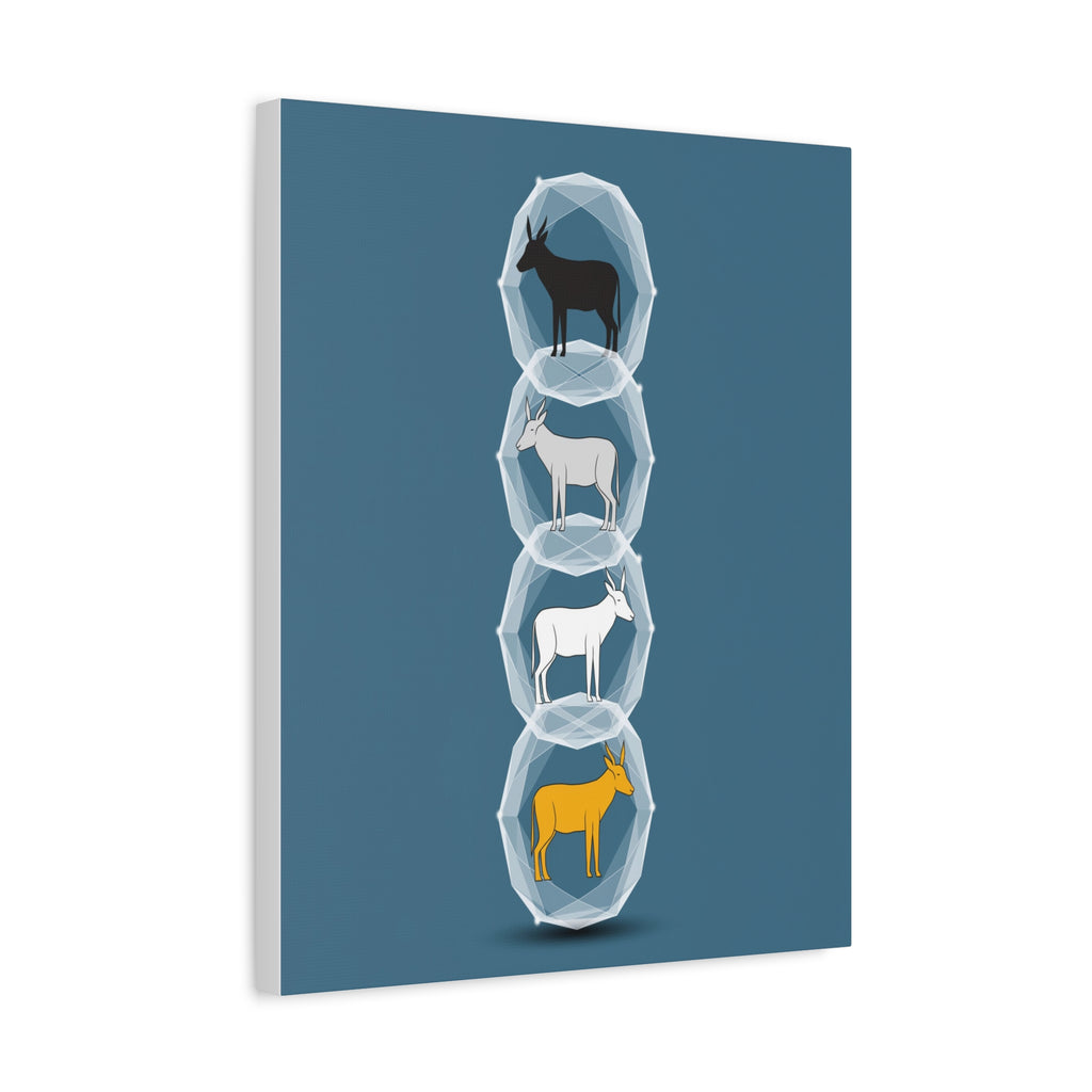 Encapsulated Ascent: Geometric Animal Silhouettes, Minimal Vertical Progression - L’Art Suprême Canvas