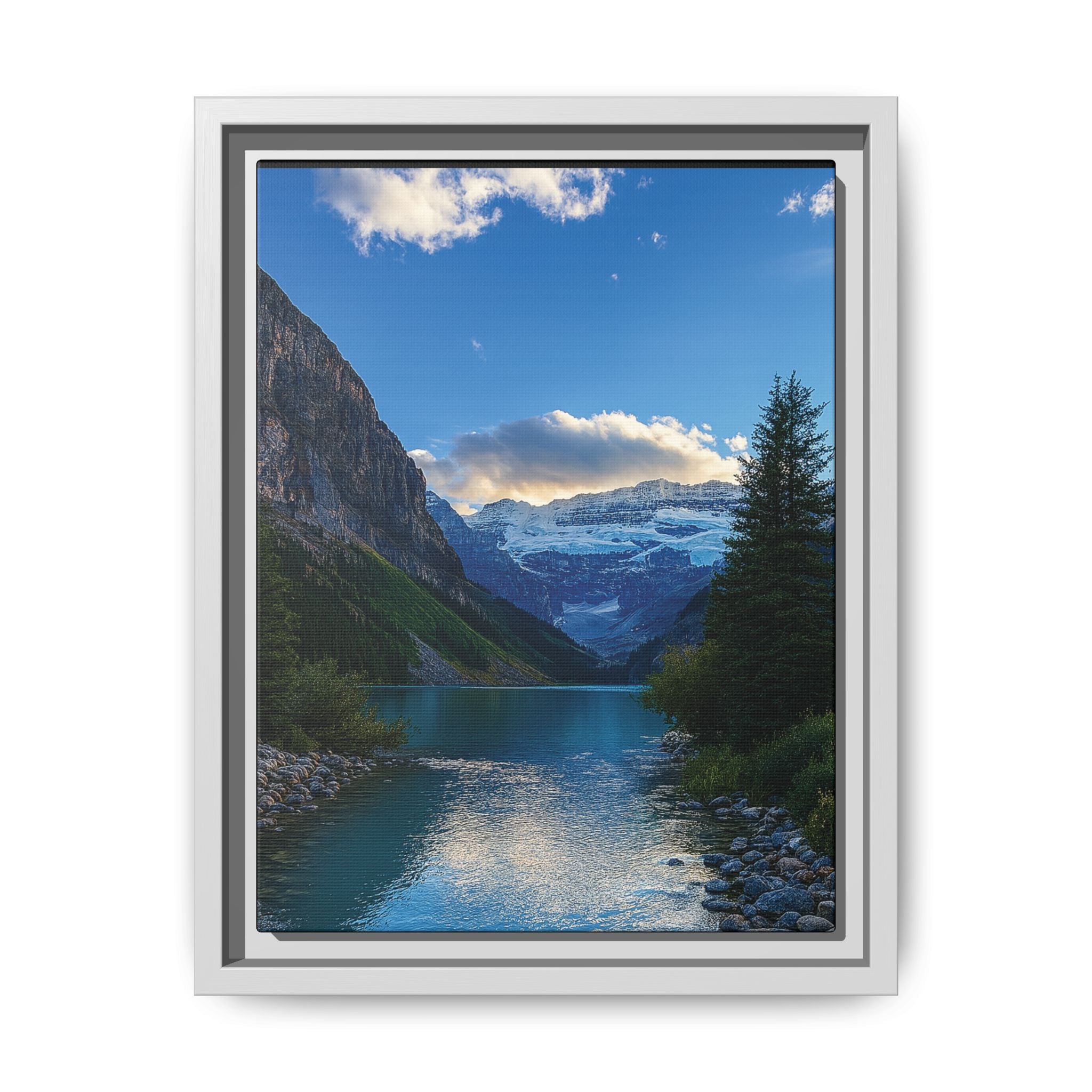 "Glacial Serenity" – Framed Canvas Print