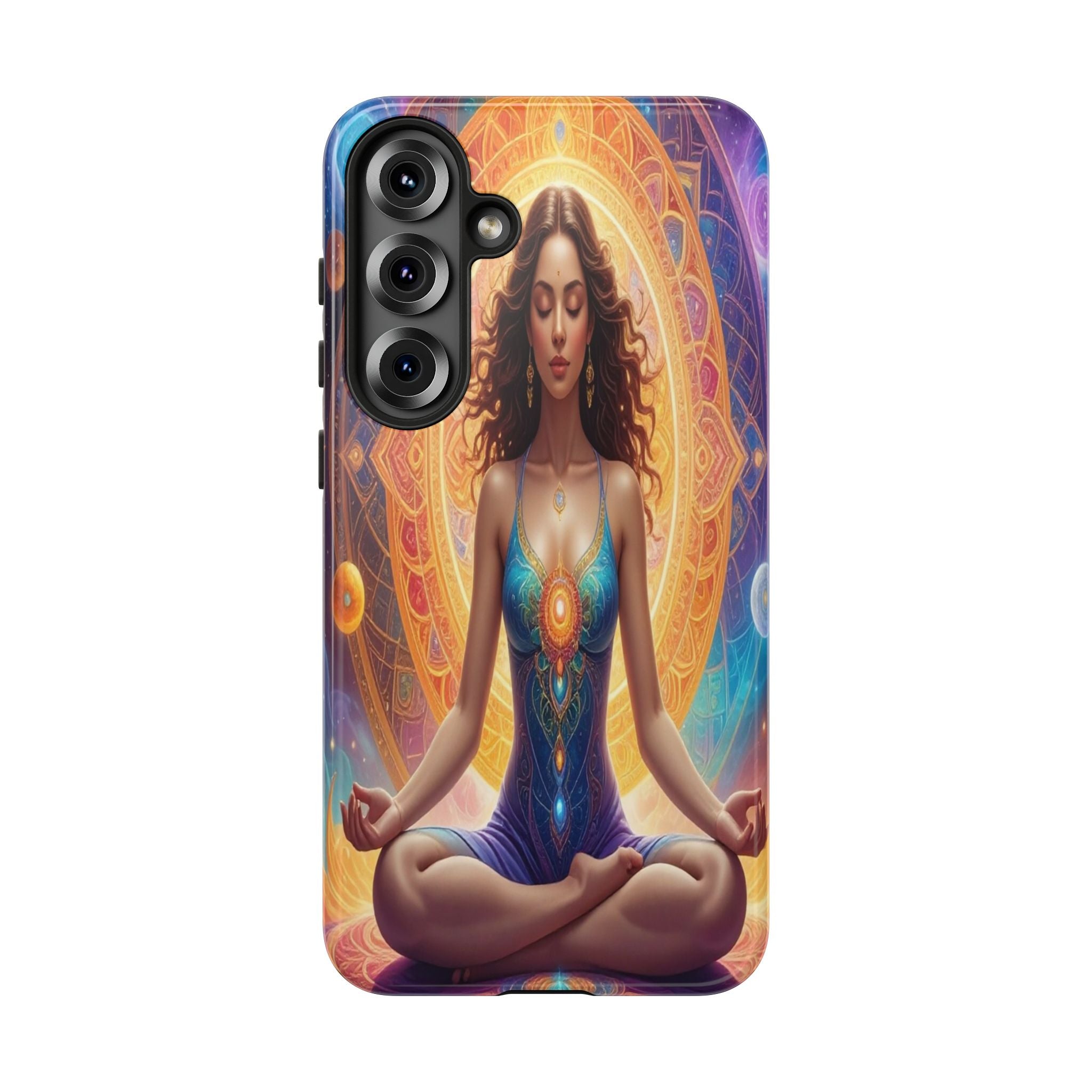Cosmic Awakening: Spiritual Meditation Mandala, Celestial Energy Visualization - L’Art Suprême Phone Case