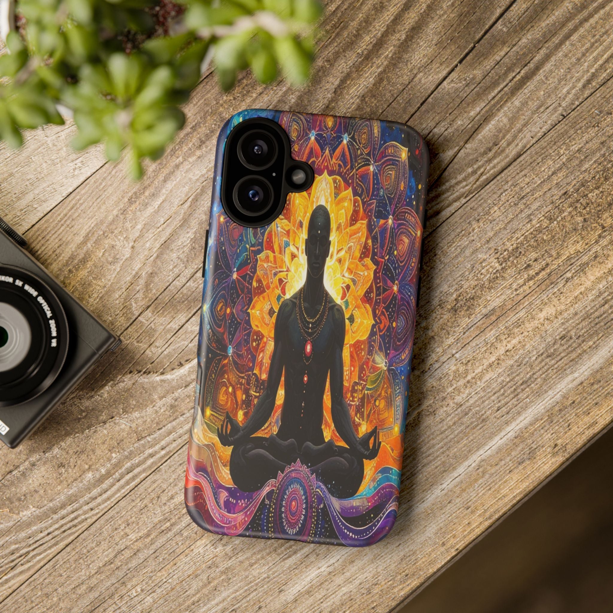 Cosmic Awakening: Spiritual Meditation Mandala, Chakra Energy Visualization - L’Art Suprême Phone Case