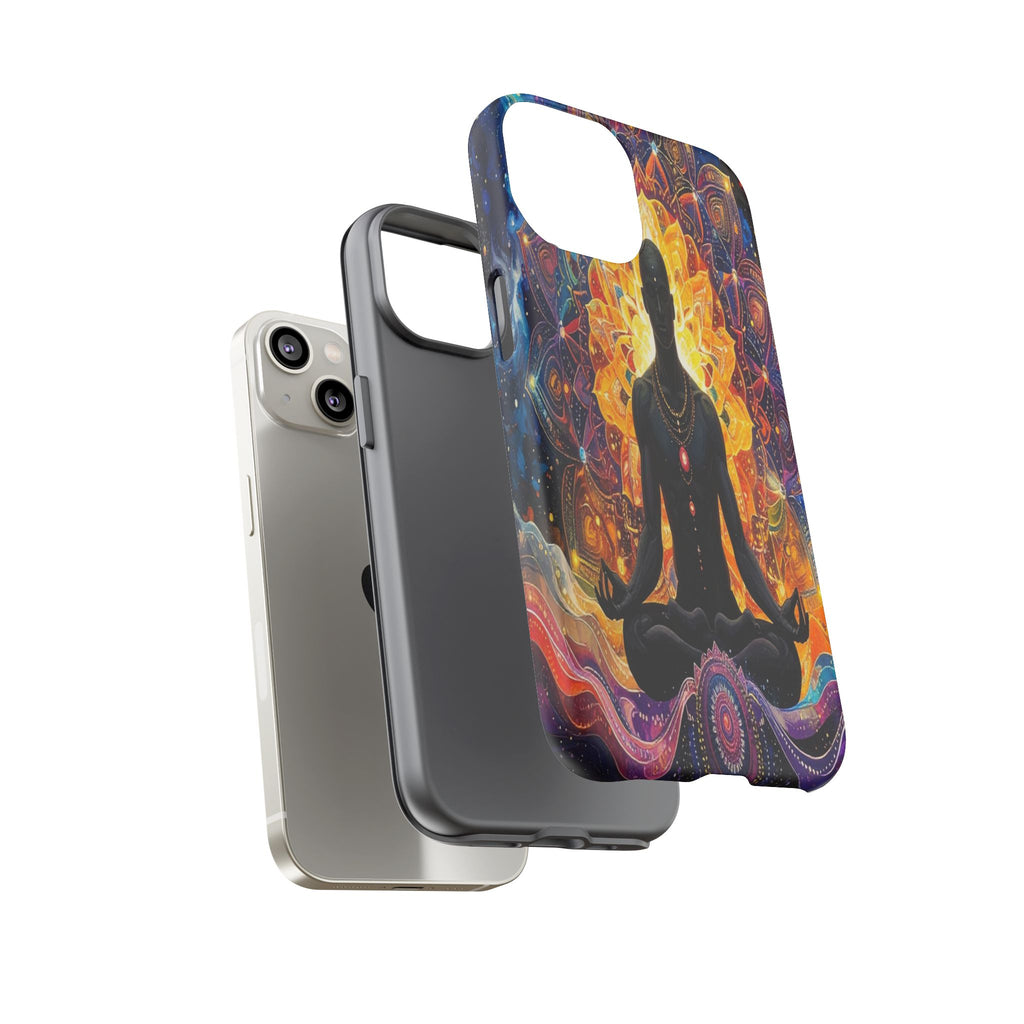 Cosmic Awakening: Spiritual Meditation Mandala, Chakra Energy Visualization - L’Art Suprême Phone Case