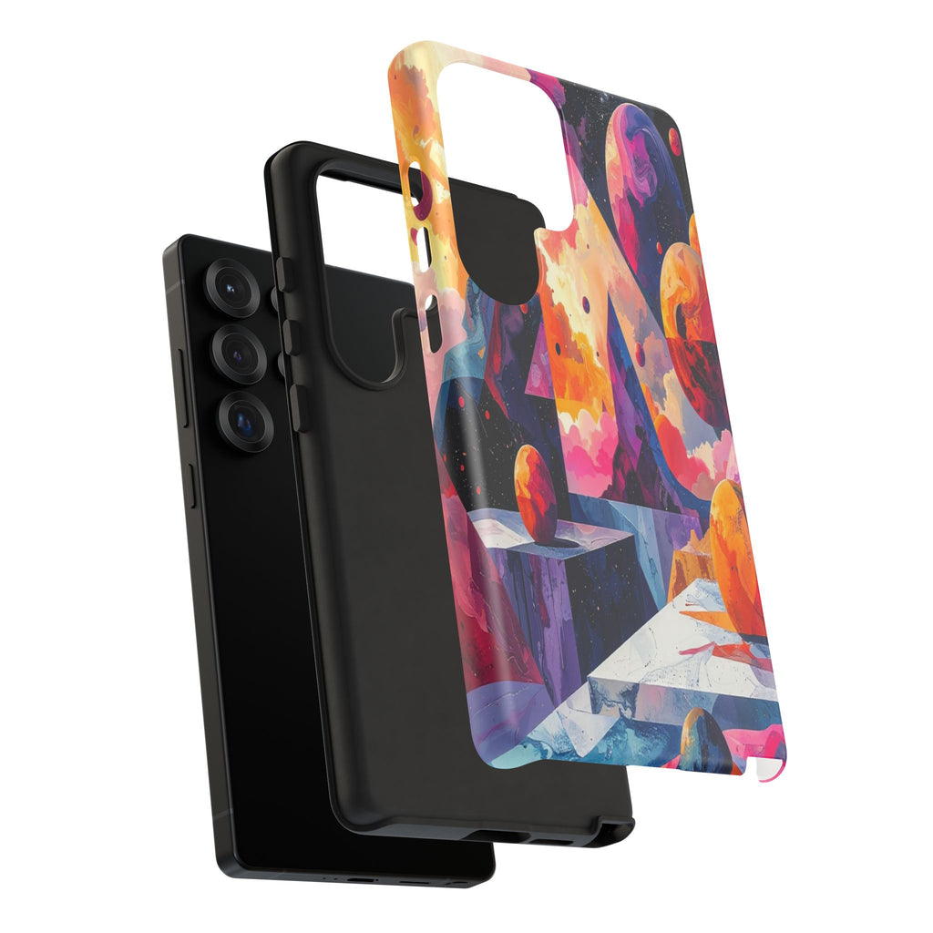 Cosmic Geometrica: Floating Spheres of Abstraction, Digital Dreamscape Dimensions - L’Art Suprême Phone Case