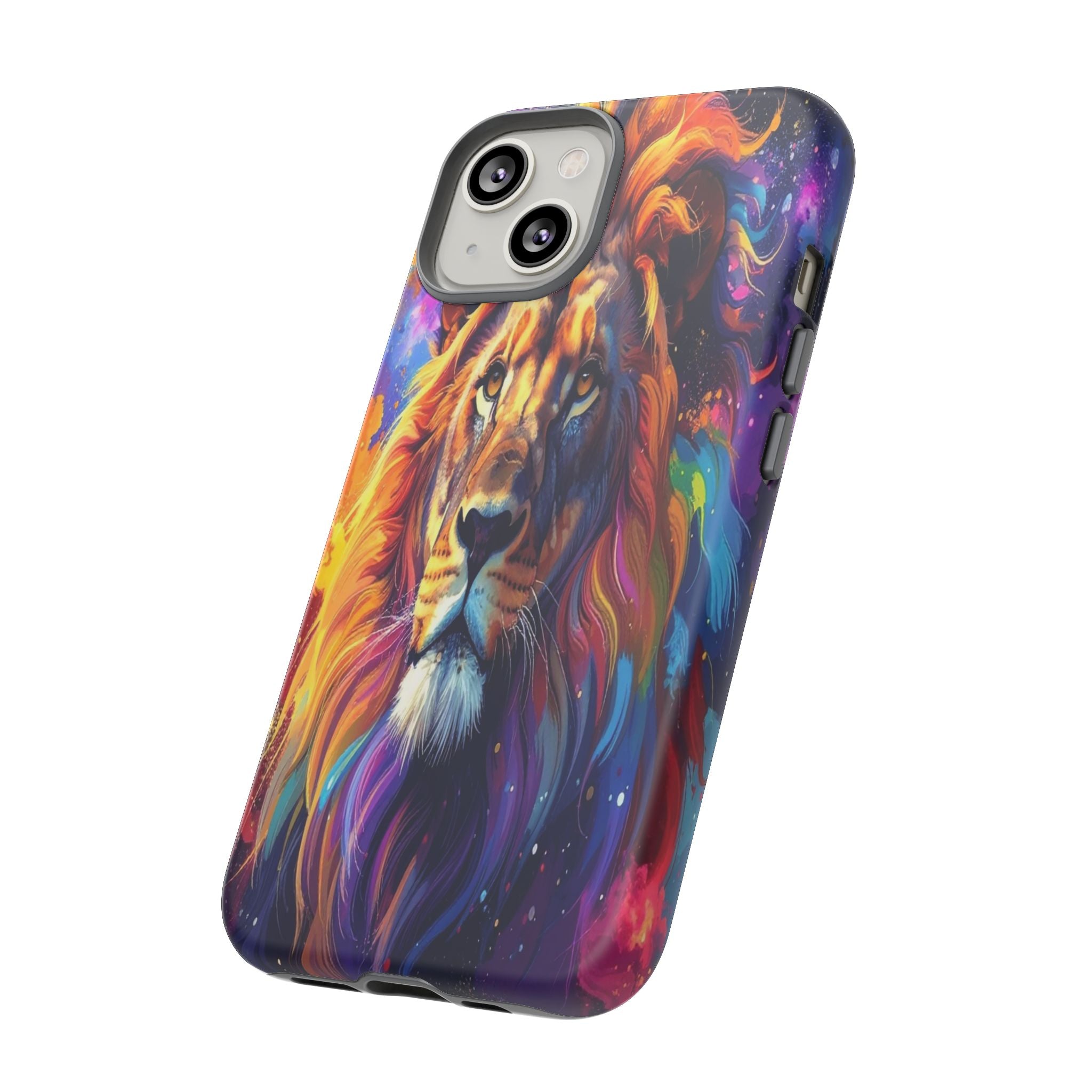 Cosmic Mane: Celestial Lion Portrait, Psychedelic Wildlife Art - L’Art Suprême Phone Case