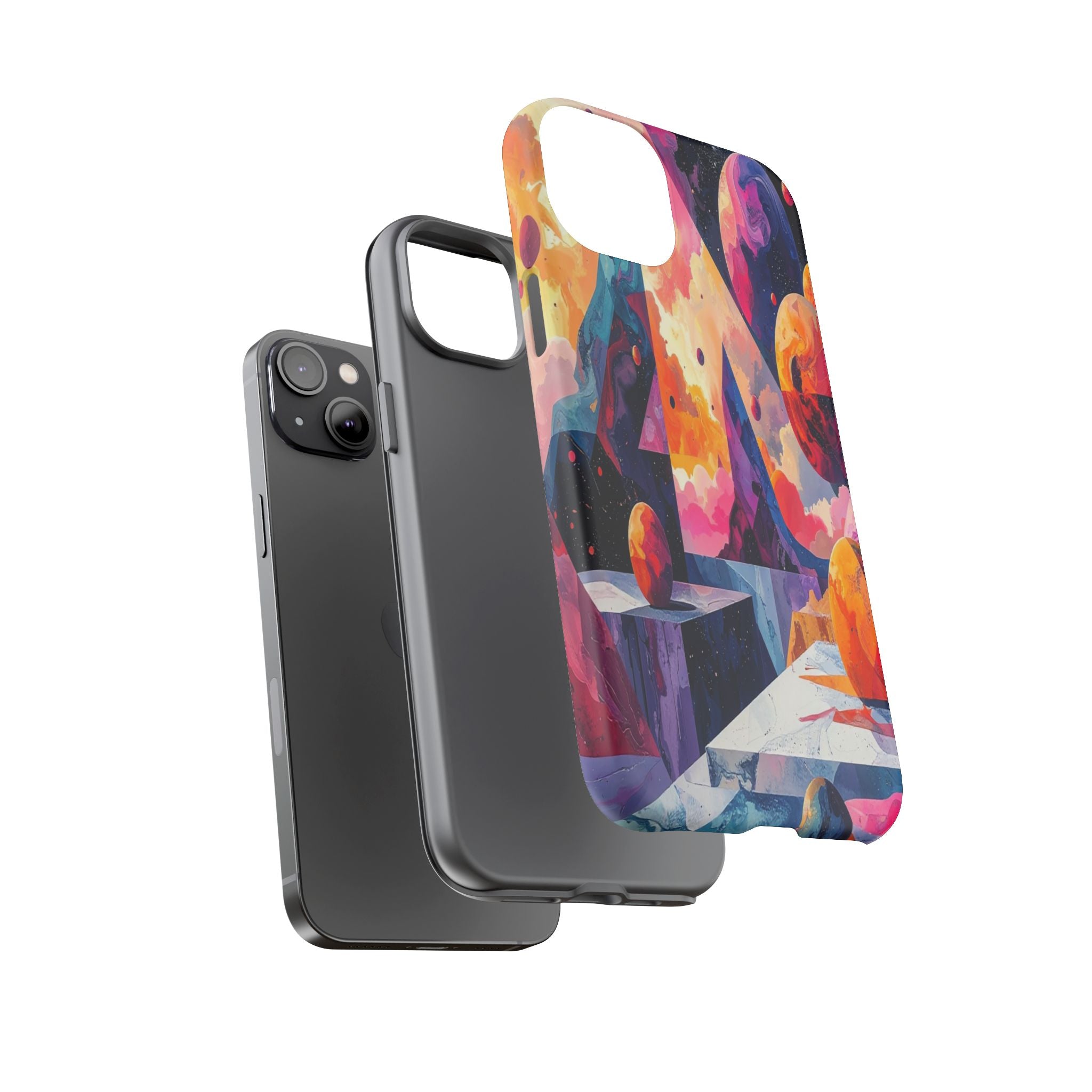Cosmic Geometrica: Floating Spheres of Abstraction, Digital Dreamscape Dimensions - L’Art Suprême Phone Case