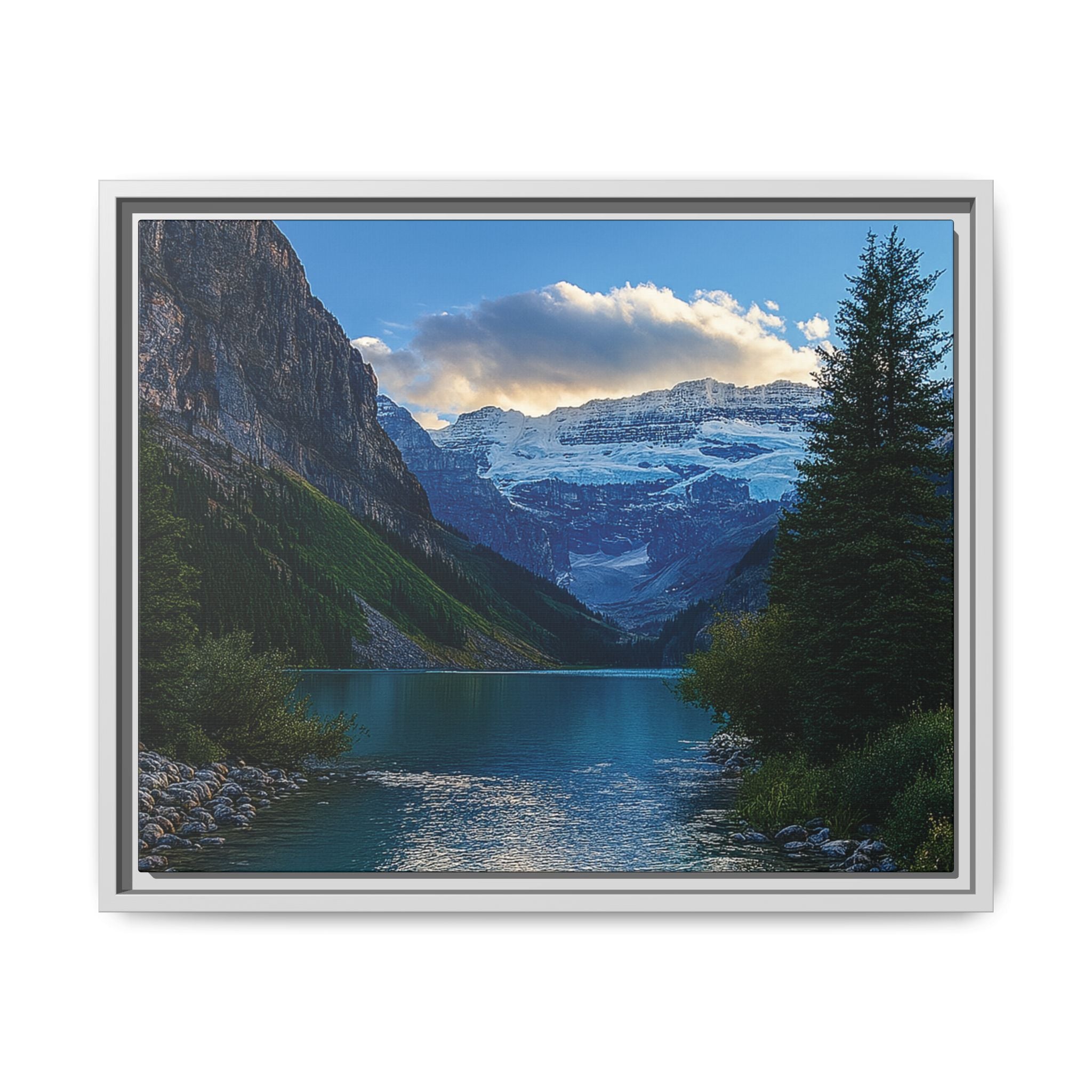 "Glacial Serenity" – Framed Canvas Print