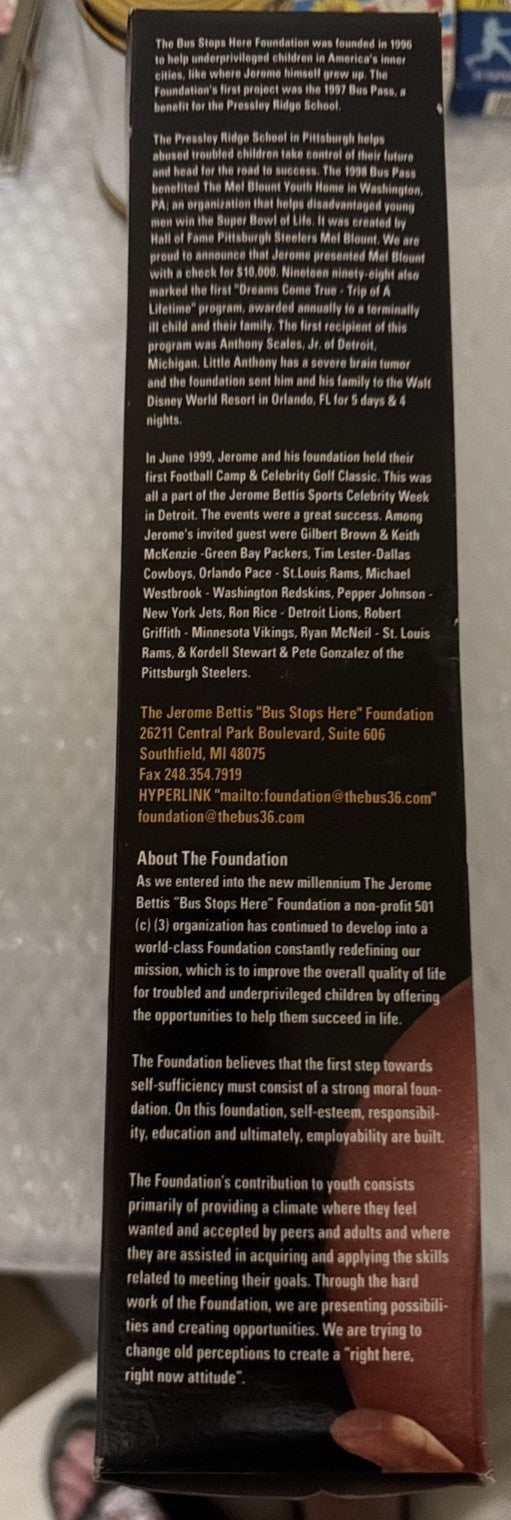 Jerome Bettis Signed Cereal Box – World Championship Crunch – Limited Edition