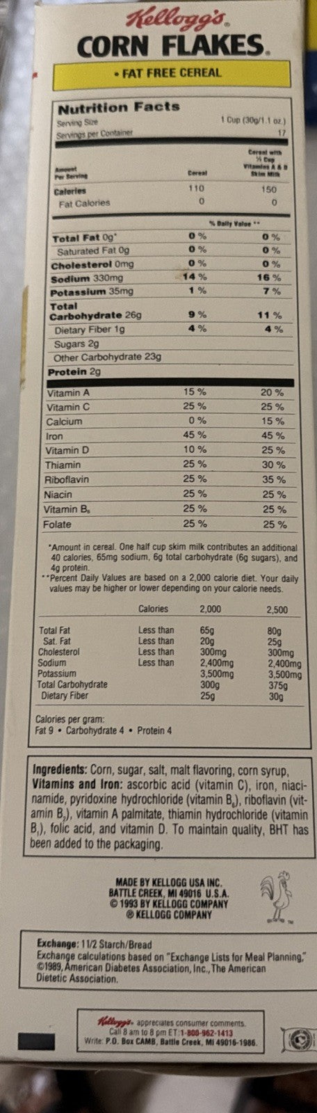 VTG Kellogg's Corn Flakes Cereal Box Roberto Clemente 1994 Pittsburgh Pirates 21