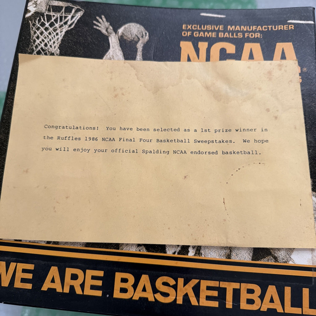 1986 NCAA Spalding Deluxe NY Weave Deep Pebble Rubber Basketball w/ Original Box