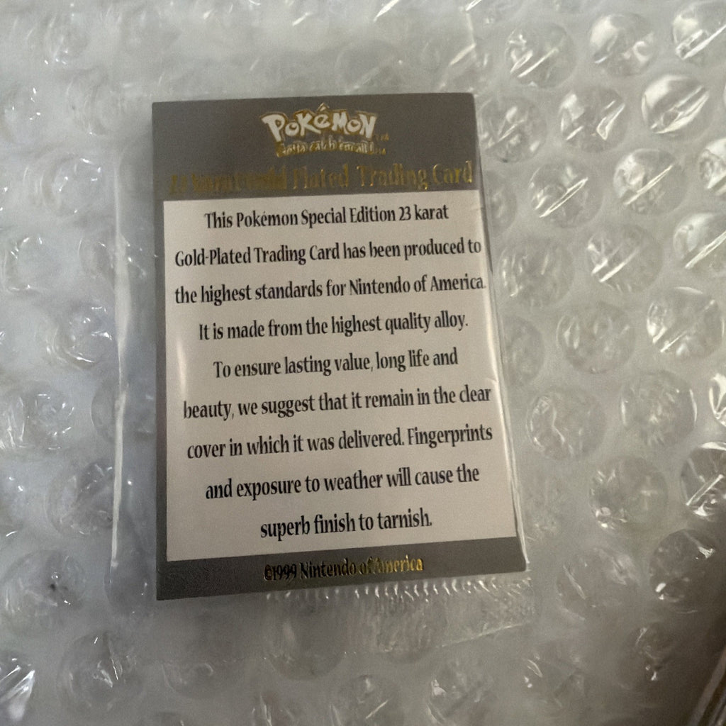 Pokemon Limited Edition 23k Gold Plated Trading Card & Pokeball Poliwhirl 1999