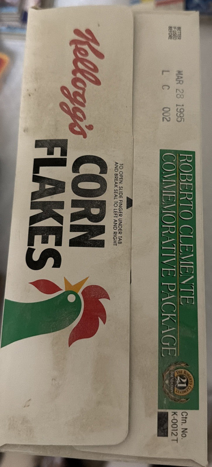 VTG Kellogg's Corn Flakes Cereal Box Roberto Clemente 1994 Pittsburgh Pirates 21