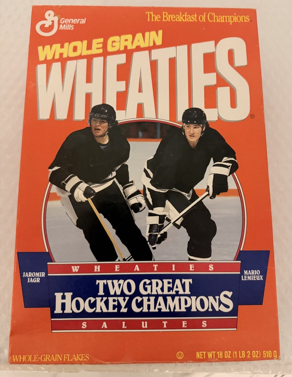 Wheaties Salutes Two Great Hockey Champions - Jaromir Jagr  Mario Lemieux - 1993