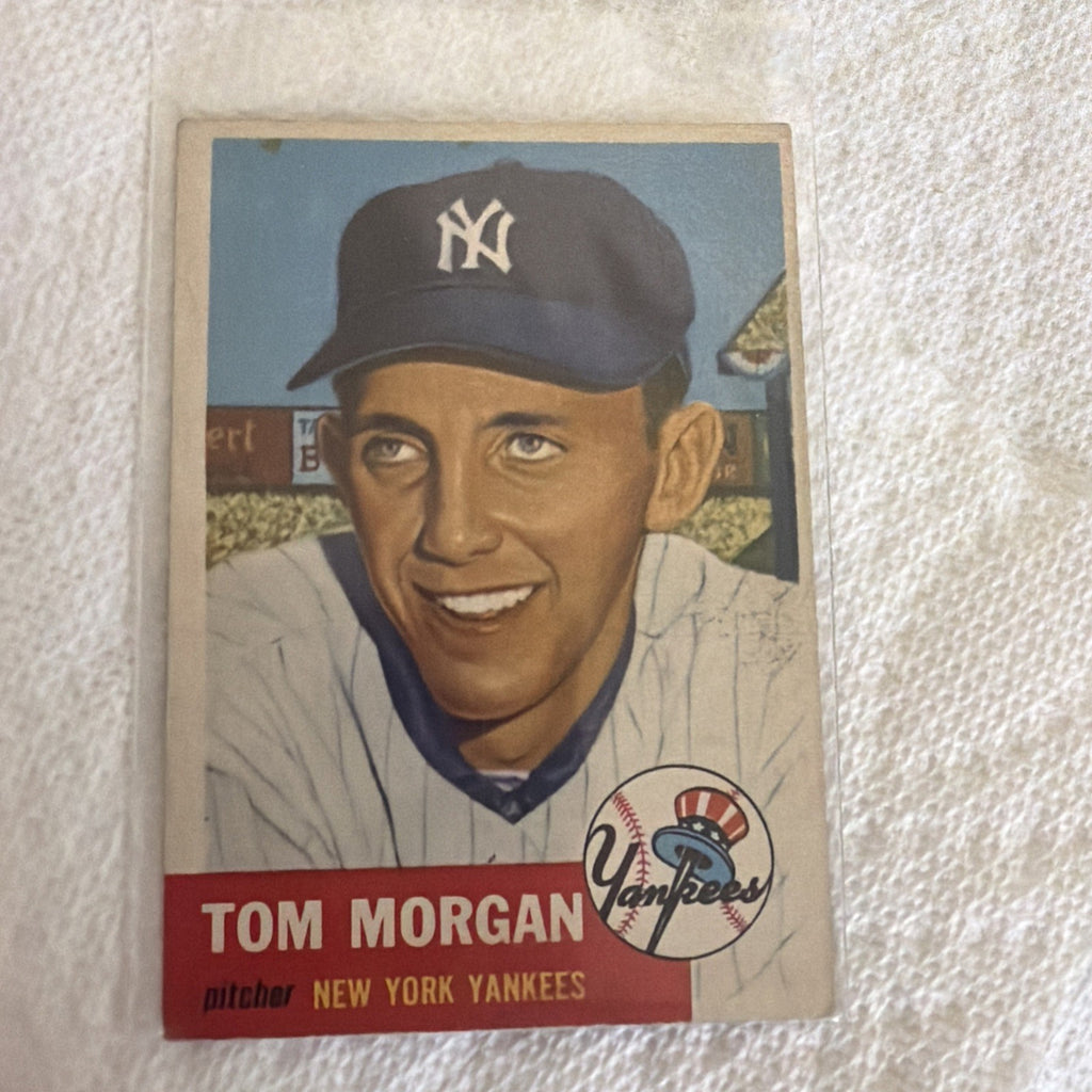1953 Topps - Tom Morgan #132 Bio Information is Black