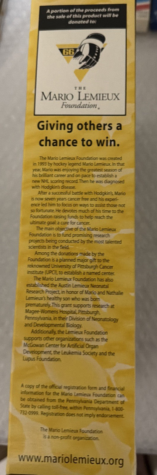 PIttsburgh Penguins Sealed Unopened Cereal Boxes- 2/2