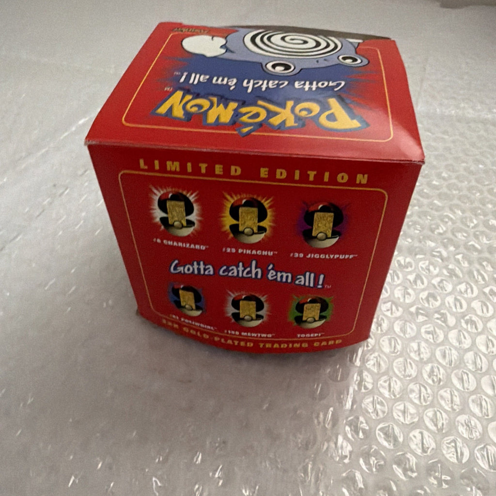 Pokemon Limited Edition 23k Gold Plated Trading Card & Pokeball Poliwhirl 1999